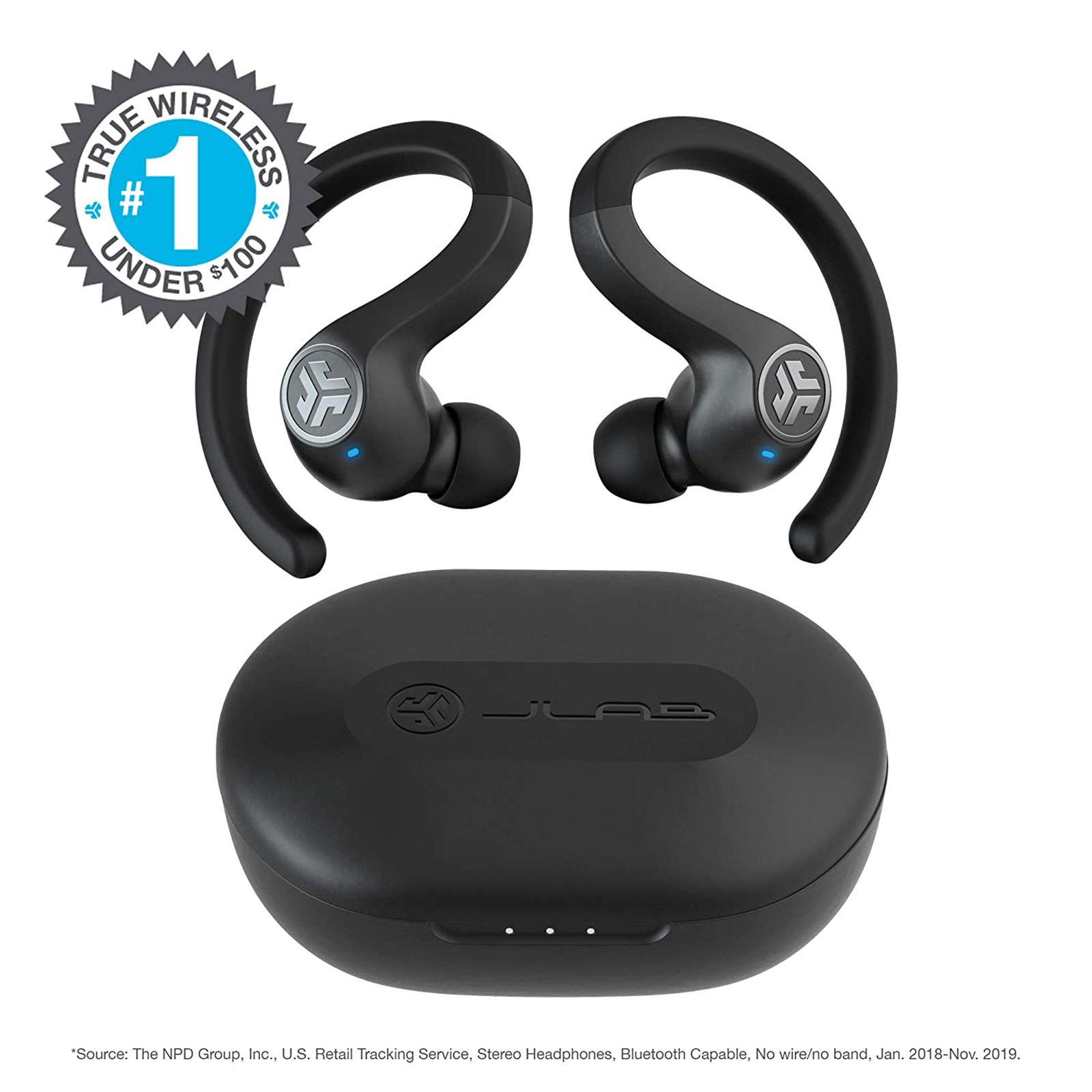 JLAB JBuds Air Sport IEUEBJBAIRSPRTRBLK TWS Earbuds (IP66 Sweat & Water Resistant, 40 Hours Playback, Black)_10