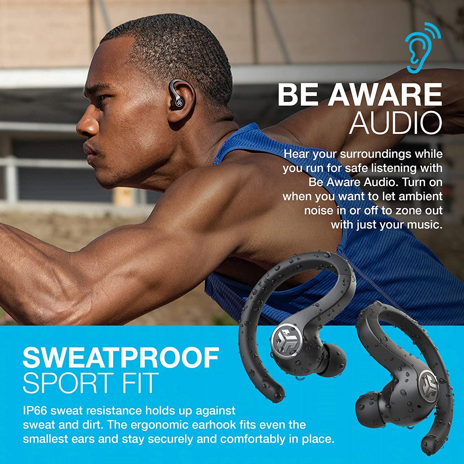 JLAB JBuds Air Sport IEUEBJBAIRSPRTRBLK TWS Earbuds (IP66 Sweat & Water Resistant, 40 Hours Playback, Black)_11