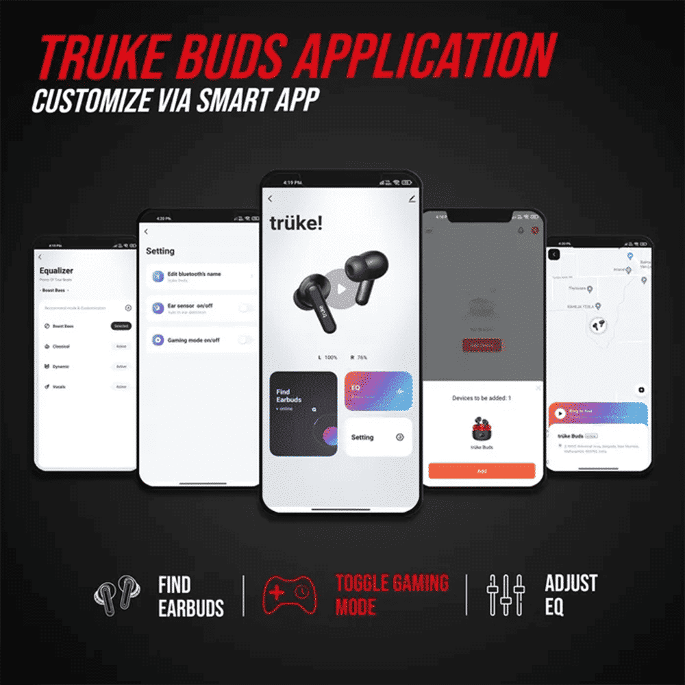 truke Air Buds+ E218 TWS Earbuds with AI Noise Cancellation (IPX4 Water Resistant, 48 Hours Playback, Black)_7