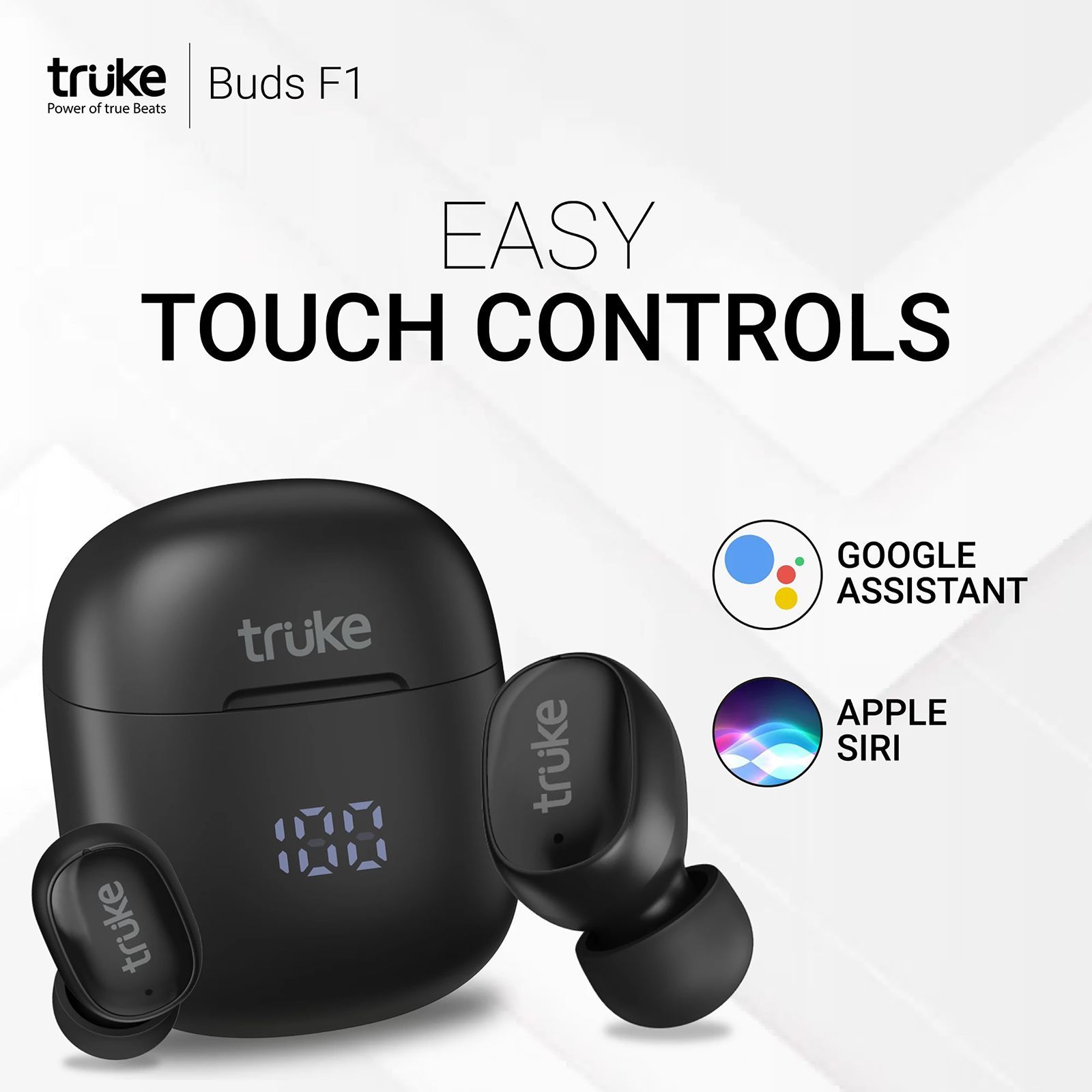 truke Buds F1 B130 TWS Earbuds with Environmental Noise Cancellation (IPX4 Sweat & Water Resistant, 48 Hours Playback, Black)_6