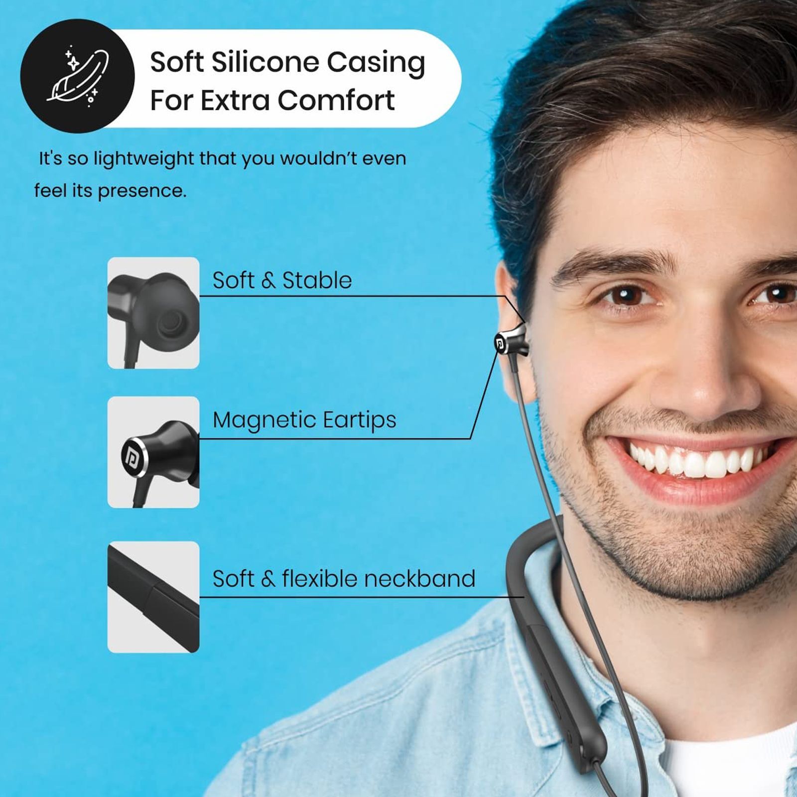 PORTRONICS Harmonics X1 POR-1515 Neckband (IPX4 Water Resistant, Upto 15 Hours Playback, Black)_3