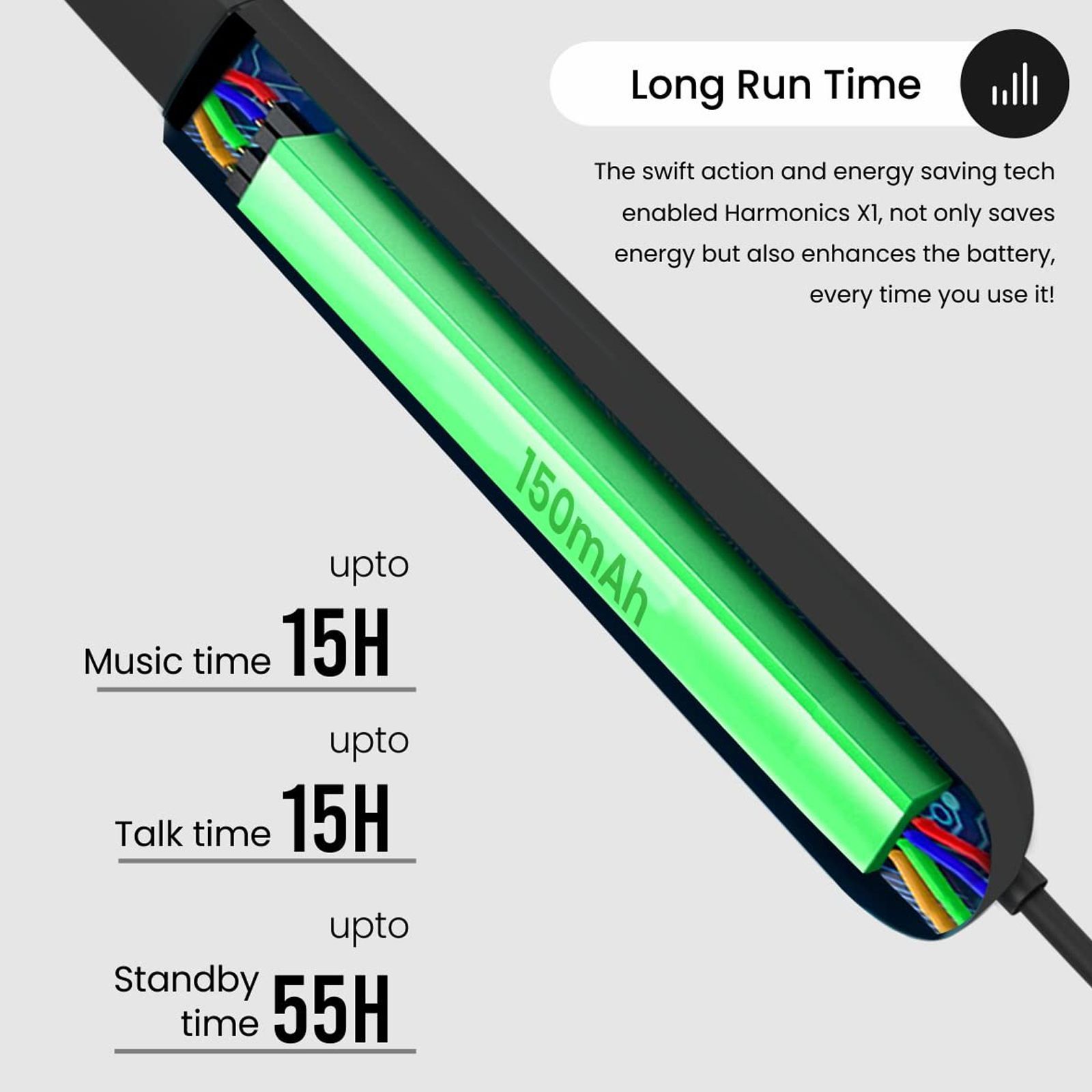 PORTRONICS Harmonics X1 POR-1515 Neckband (IPX4 Water Resistant, Upto 15 Hours Playback, Black)_6