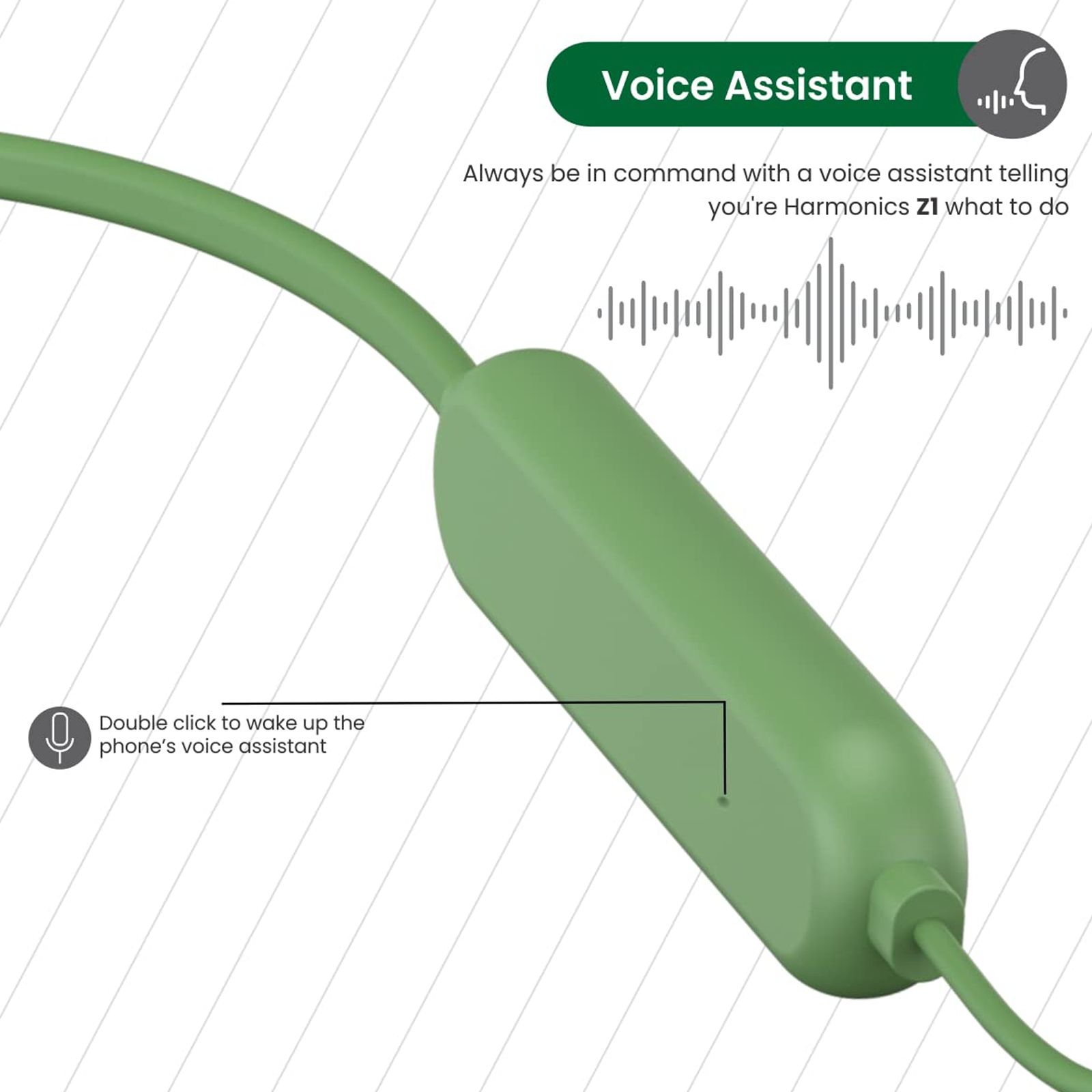 PORTRONICS Harmonics Z1 POR-1575 Neckband (Voice Assistant Enabled, Green)_8