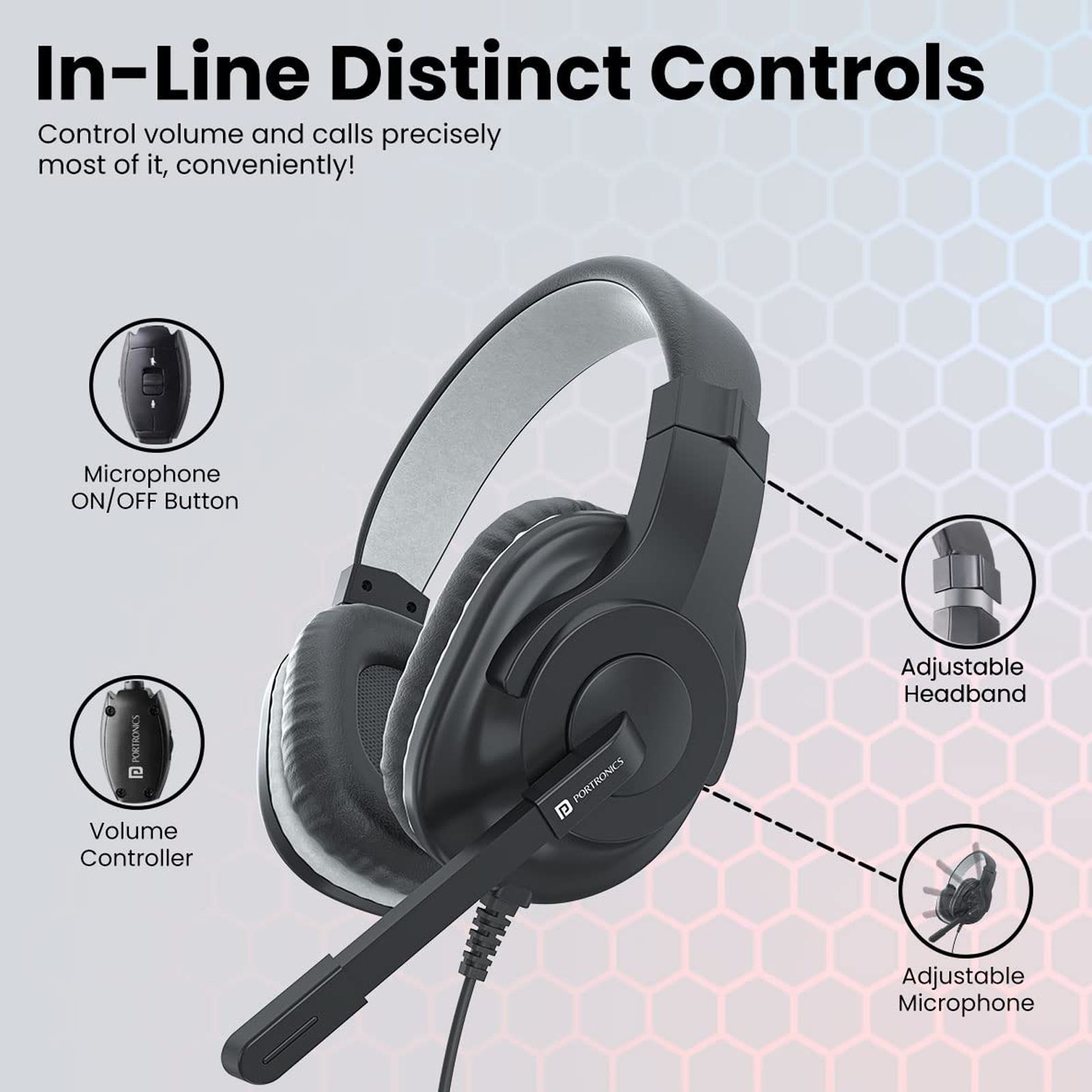 PORTRONICS Genesis POR-1530 Wired Gaming Headset (Distortion Free Audio, Over Ear, Grey)_6