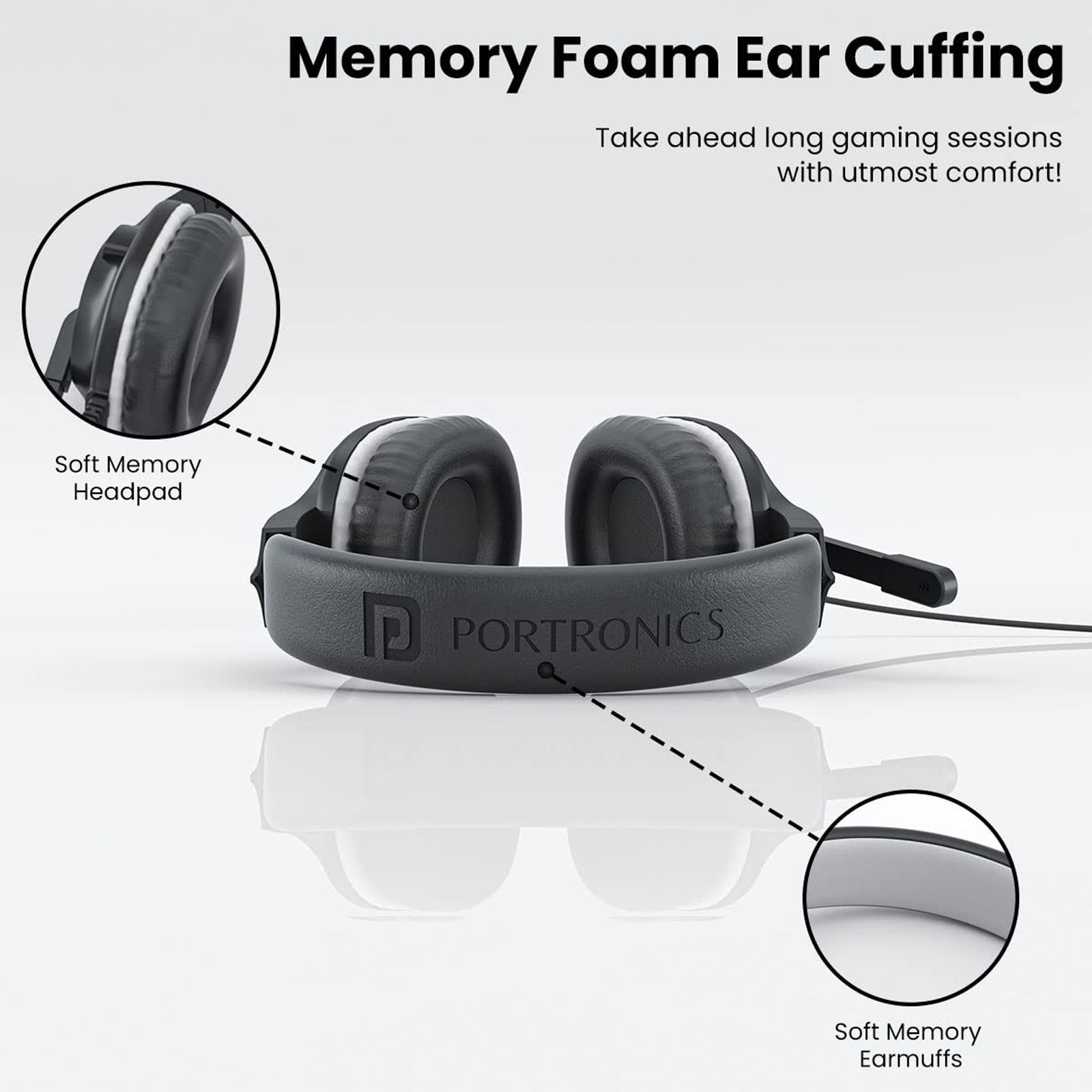 PORTRONICS Genesis POR-1530 Wired Gaming Headset (Distortion Free Audio, Over Ear, Grey)_7