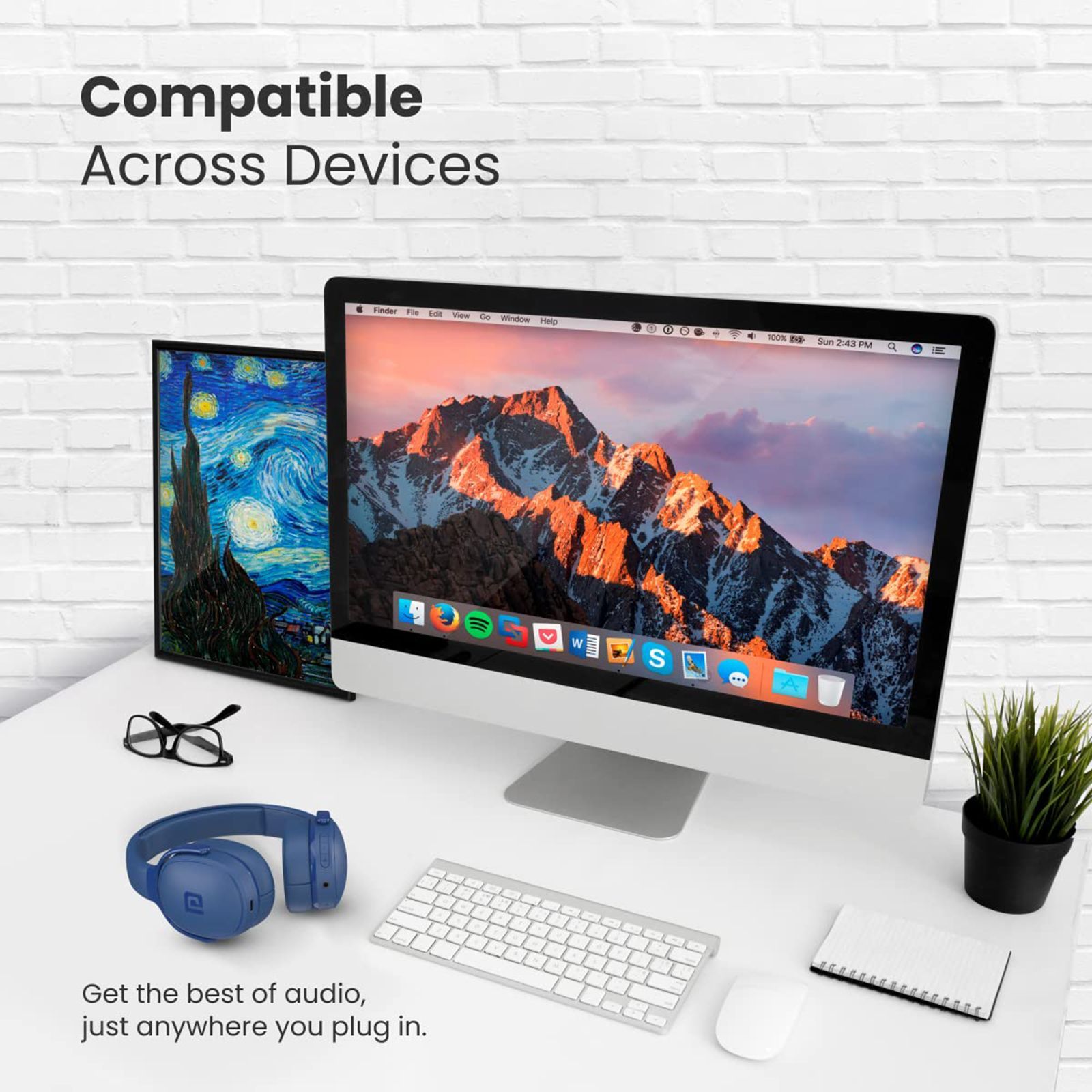 PORTRONICS Muffs A POR-1508 Bluetooth Headphone with Mic (Upto 30 Hours Playback, Over Ear, Blue)_5