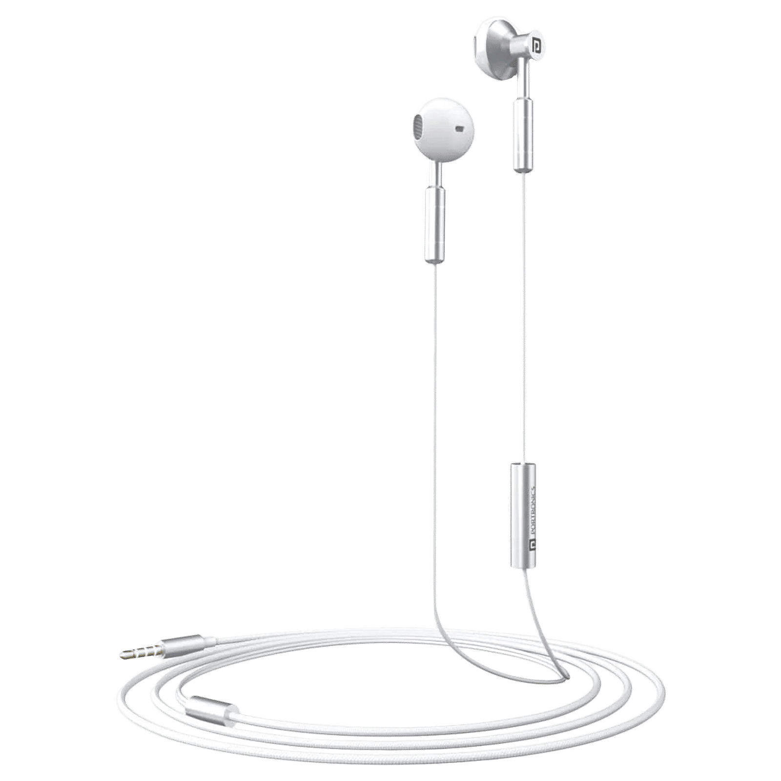 PORTRONICS Ear 1 POR-1370 Wired Earphone with Mic (In Ear, White) PORTRONICS Ear 1 POR-1370 Wired Earphone with Mic (In Ear, White)_1
