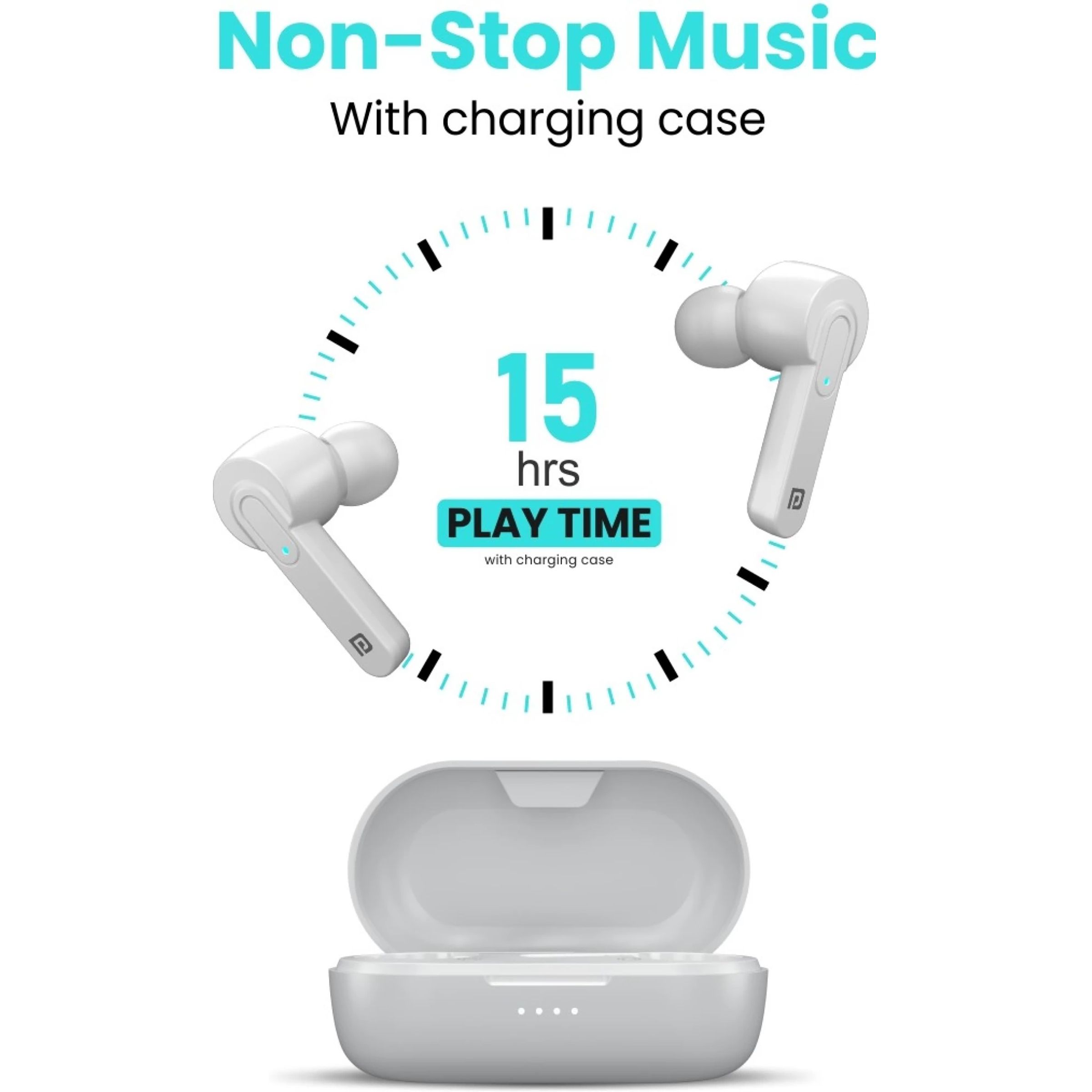 PORTRONICS Harmonics Twins 24 POR-1423 TWS Earbuds (Upto 15 Hours Playback, White)_6