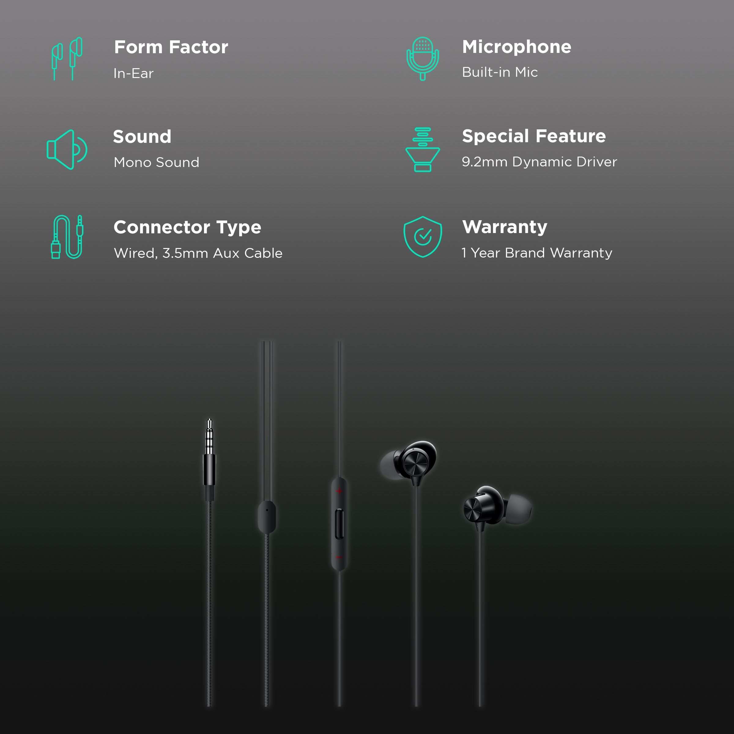 OnePlus Nord E103A Wired Earphone with Mic (In Ear, Black) OnePlus Nord E103A Wired Earphone with Mic (In Ear, Black)_2
