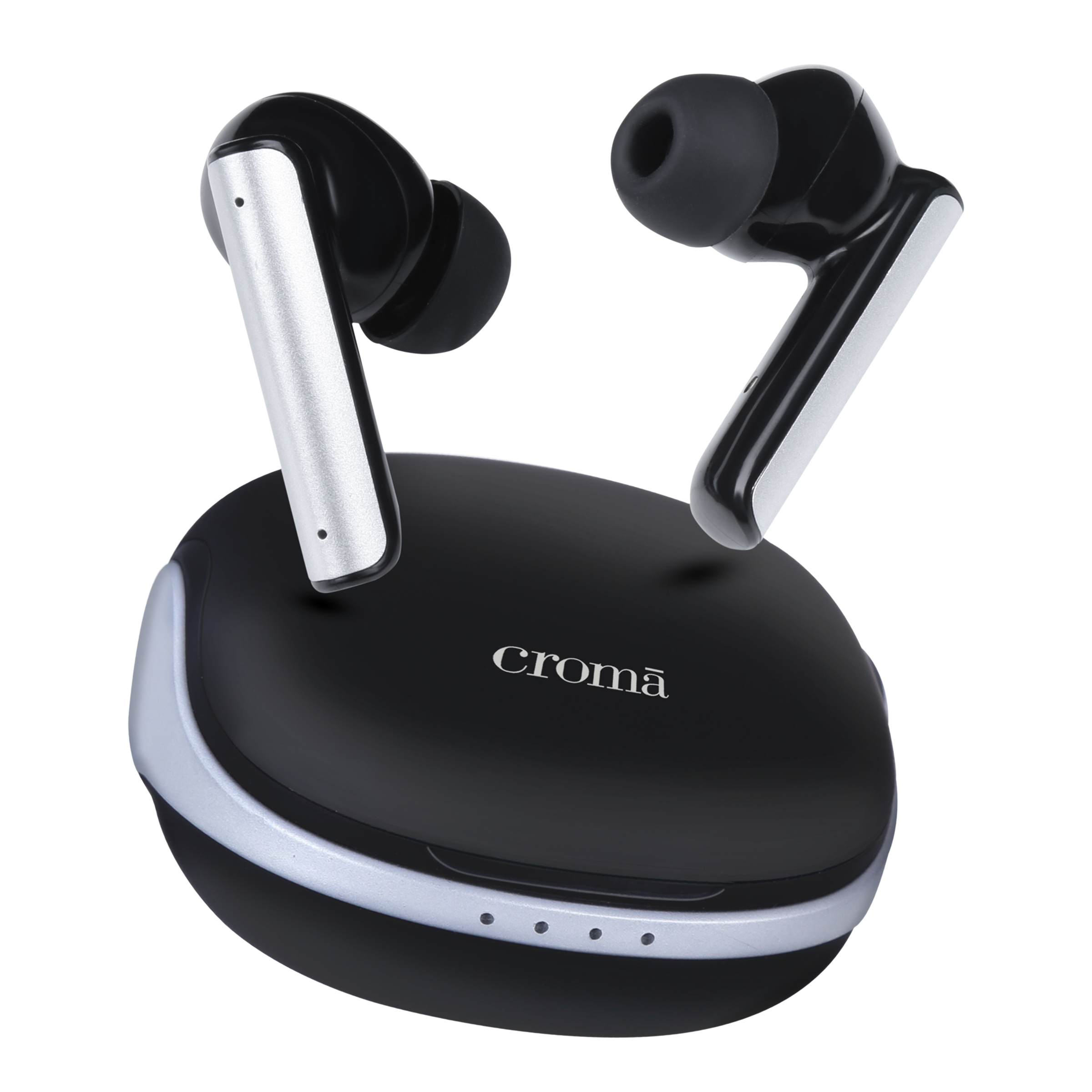 Croma TWS Earbuds with Active Noise Cancellation (IPX5 Water Resistant, Fast Charging Support, Black and Grey) Croma TWS Earbuds with Active Noise Cancellation (IPX5 Water Resistant, Fast Charging Support, Black and Grey)_1