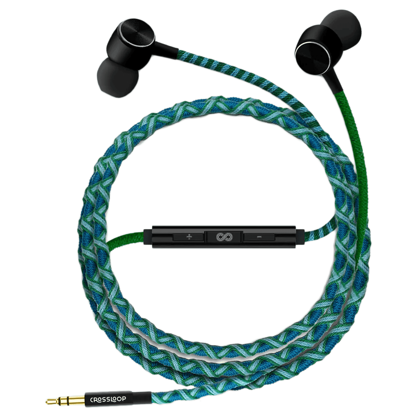 CROSSLOOP Pro Series CSLE019-E Earphone with Mic (In Ear, Green and Blue)_1