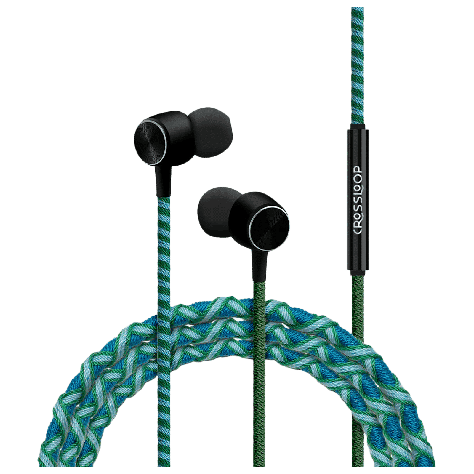 CROSSLOOP Pro Series CSLE019-E Earphone with Mic (In Ear, Green and Blue)_6