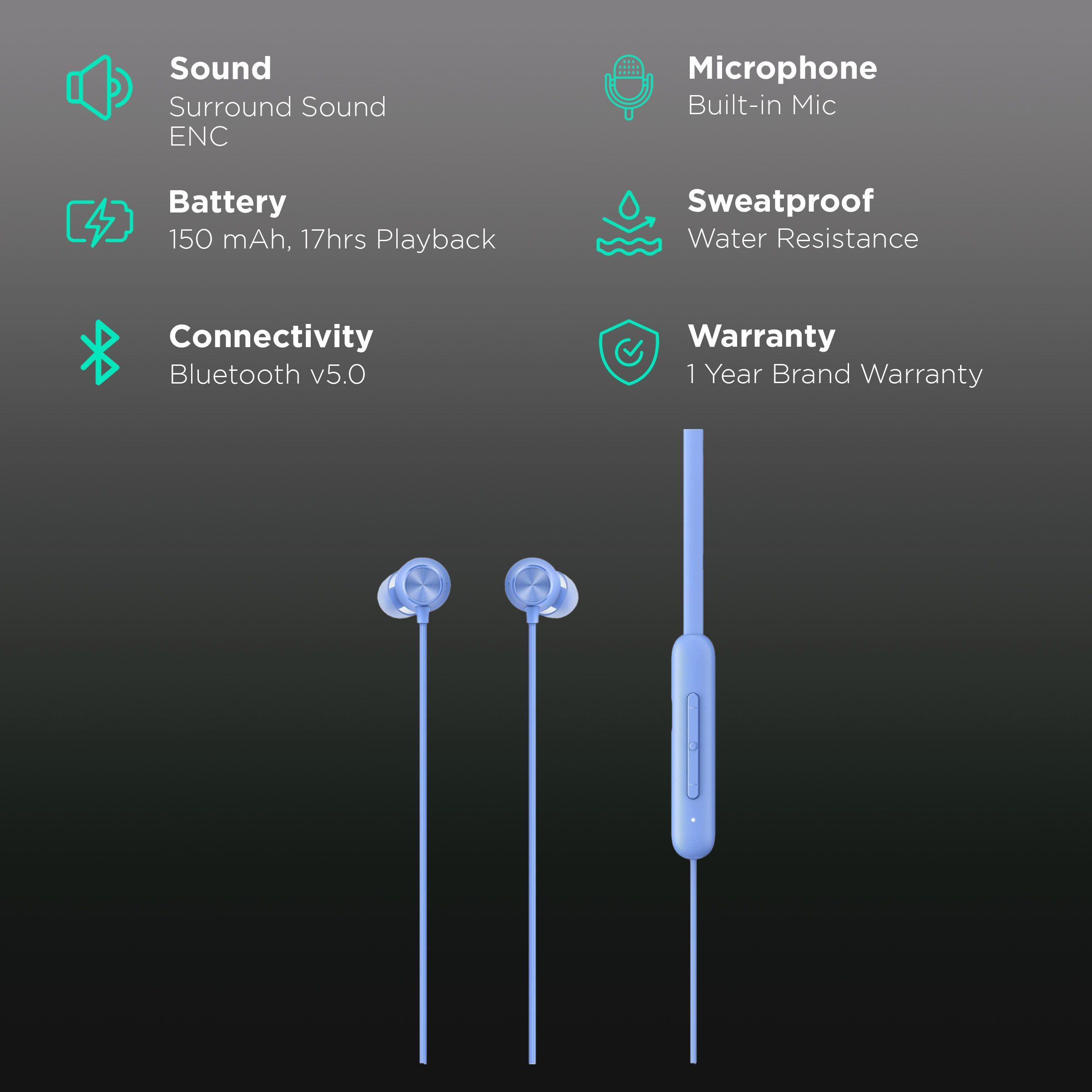 realme Buds Wireless 2S RMA2011 Neckband with Environment Noise Cancellation (IPX4 Water Resistant, Powerful Bass, Blue)_2