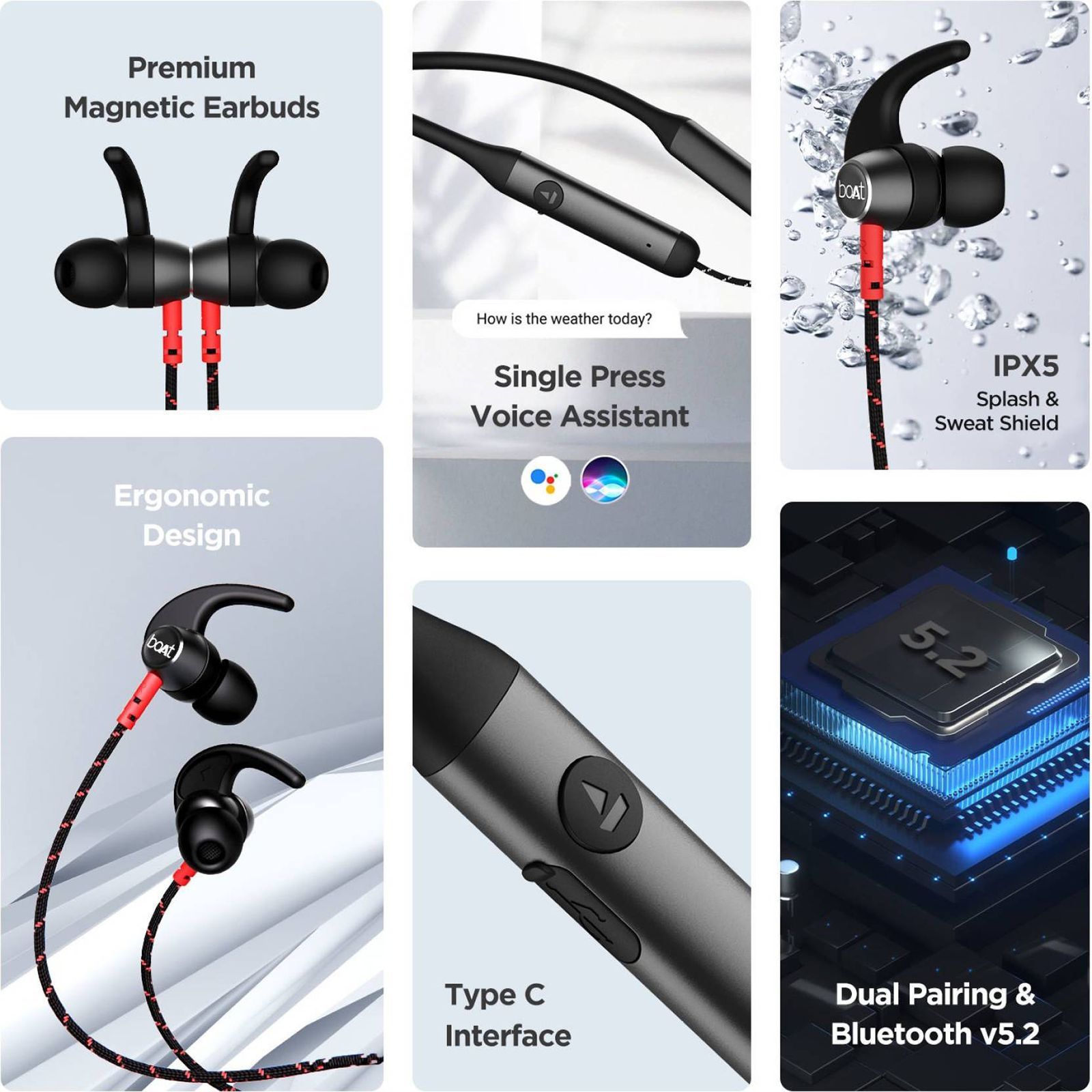 boAt Rockerz 333 Neckband (IPX5 Splash & Sweat Shield, ASAP Charge, Cherry Black)_8