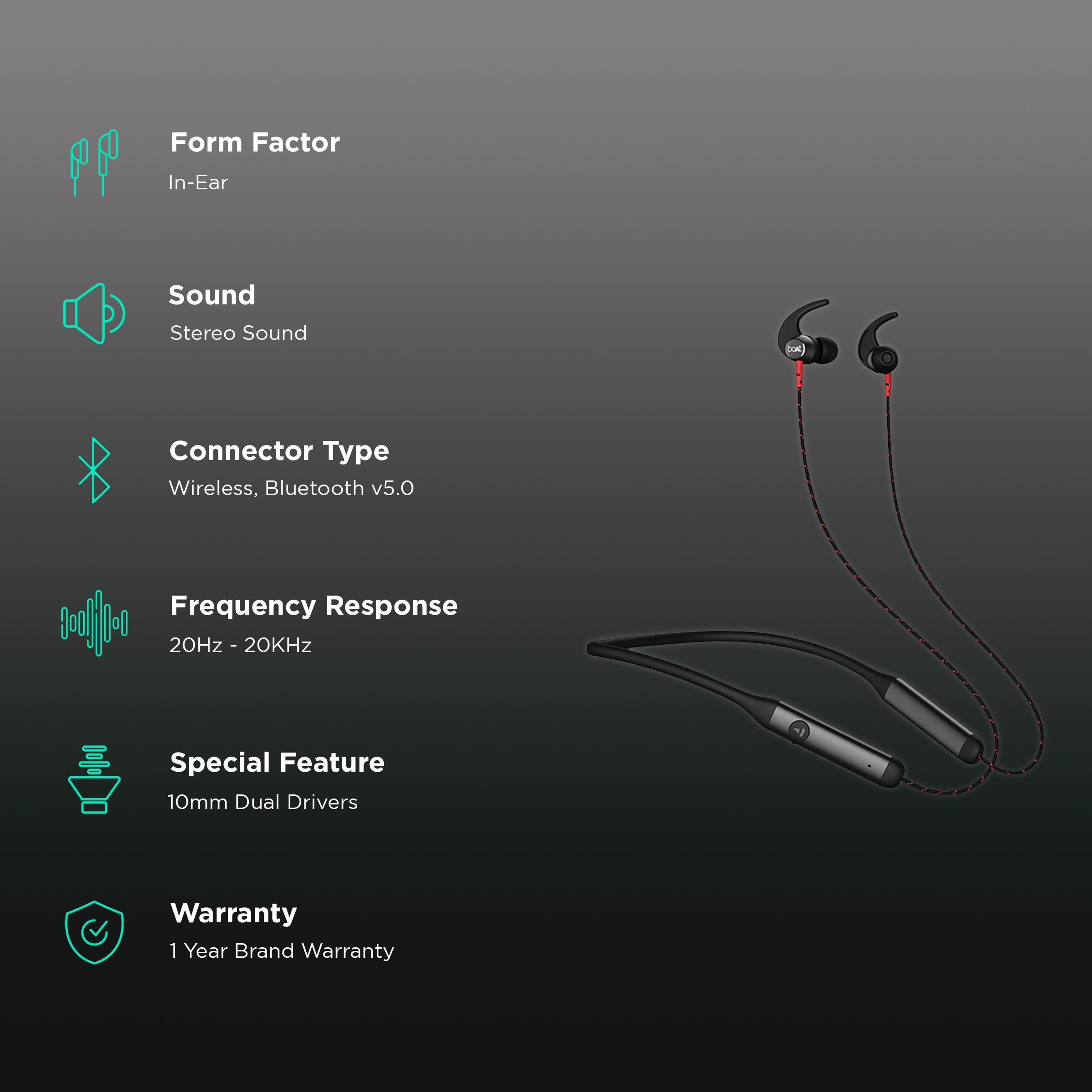 boAt Rockerz 333 Neckband (IPX5 Splash & Sweat Shield, ASAP Charge, Cherry Black)_2