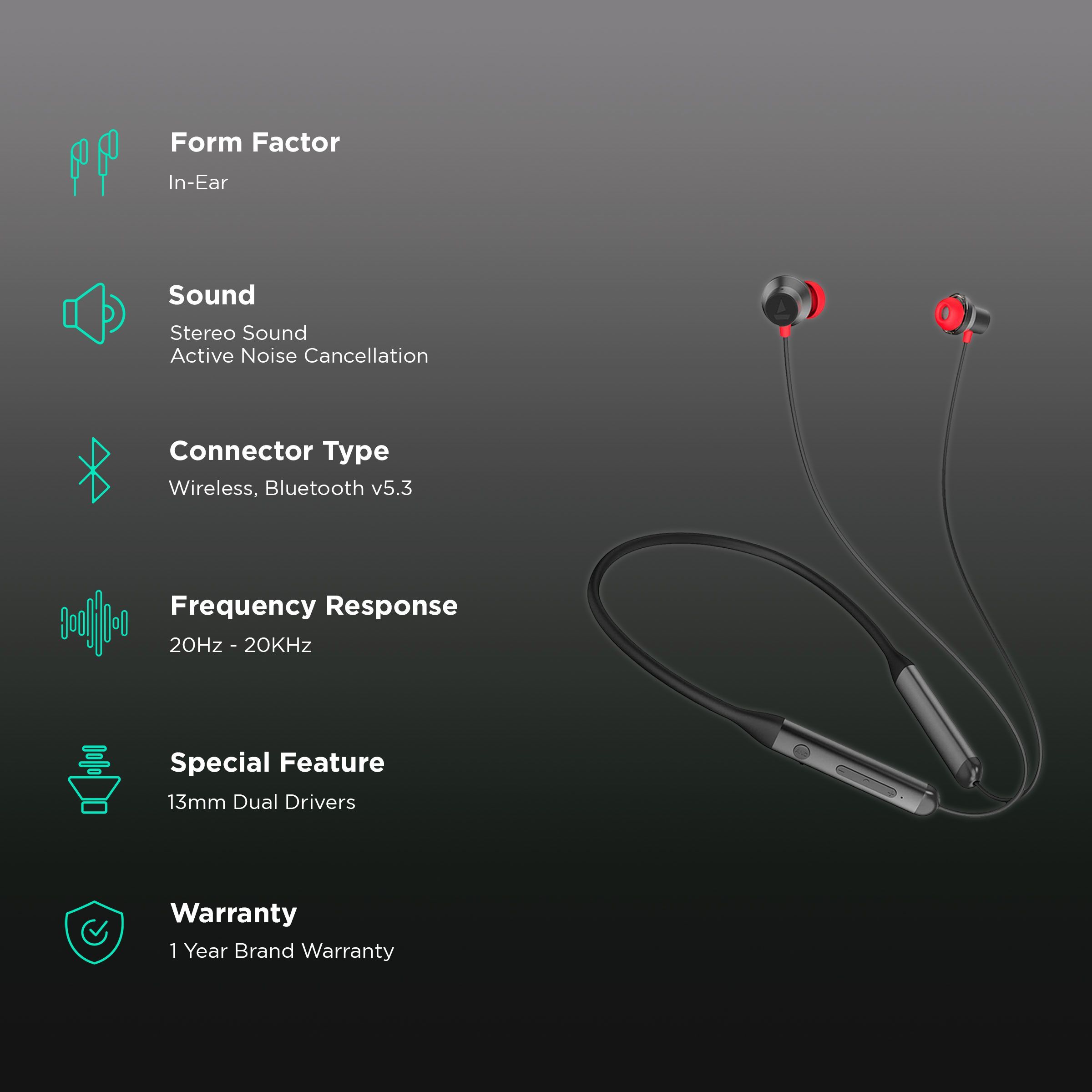 boAt Rockerz 330 Neckband with Active Noise Cancellation (IPX4 Water Resistant, Powerful Playback, Gunmetal Black)_2