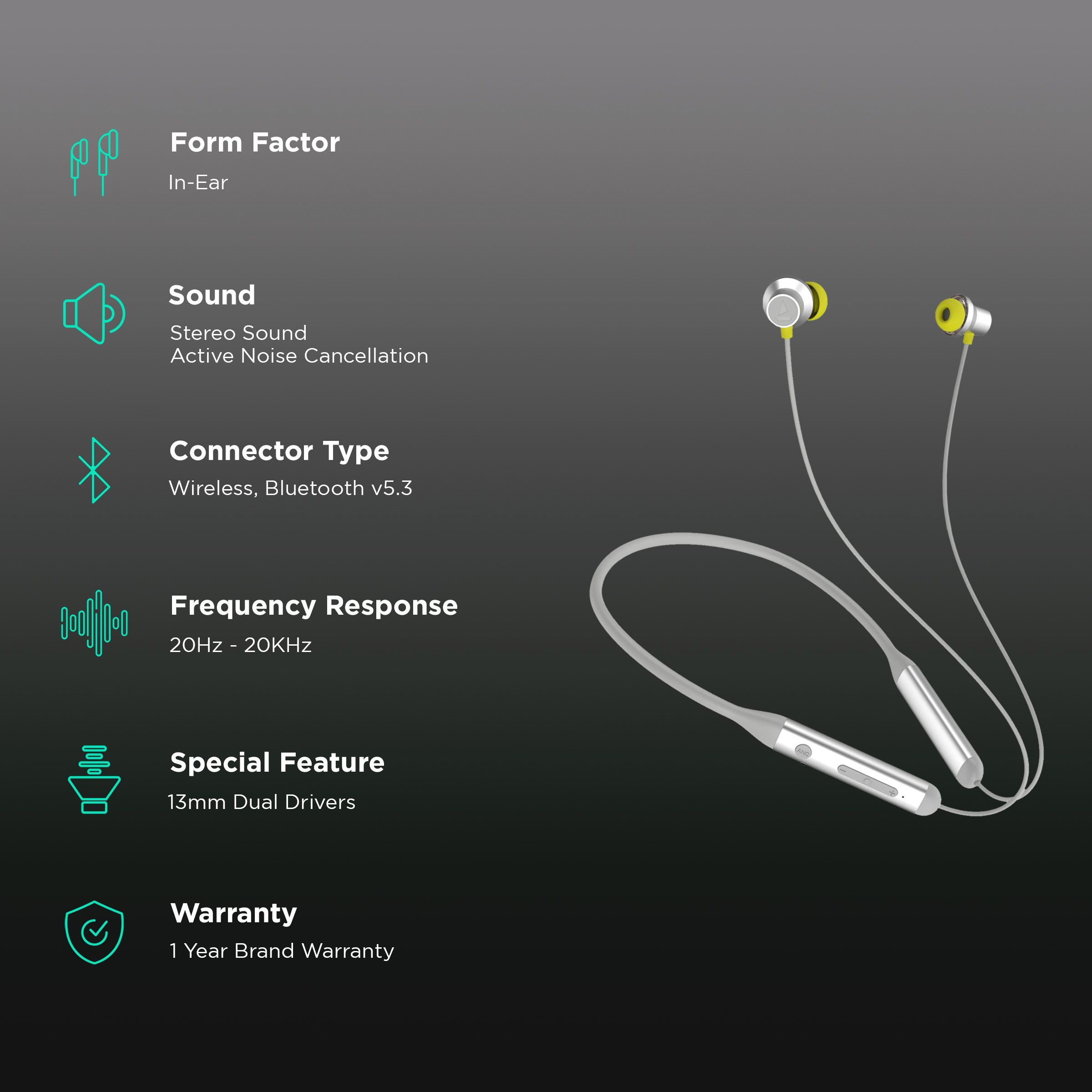 boAt Rockerz 330 Neckband with Active Noise Cancellation (IPX4 Water Resistant, Powerful Playback, Funky Grey)_2