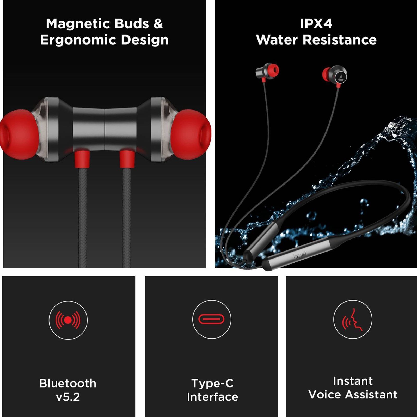 boAt Rockerz 333 Neckband with Active Noise Cancellation (IPX4 Water Resistance, Sweatproof, DIRAC Opteo Technology, Stellar Black)_9