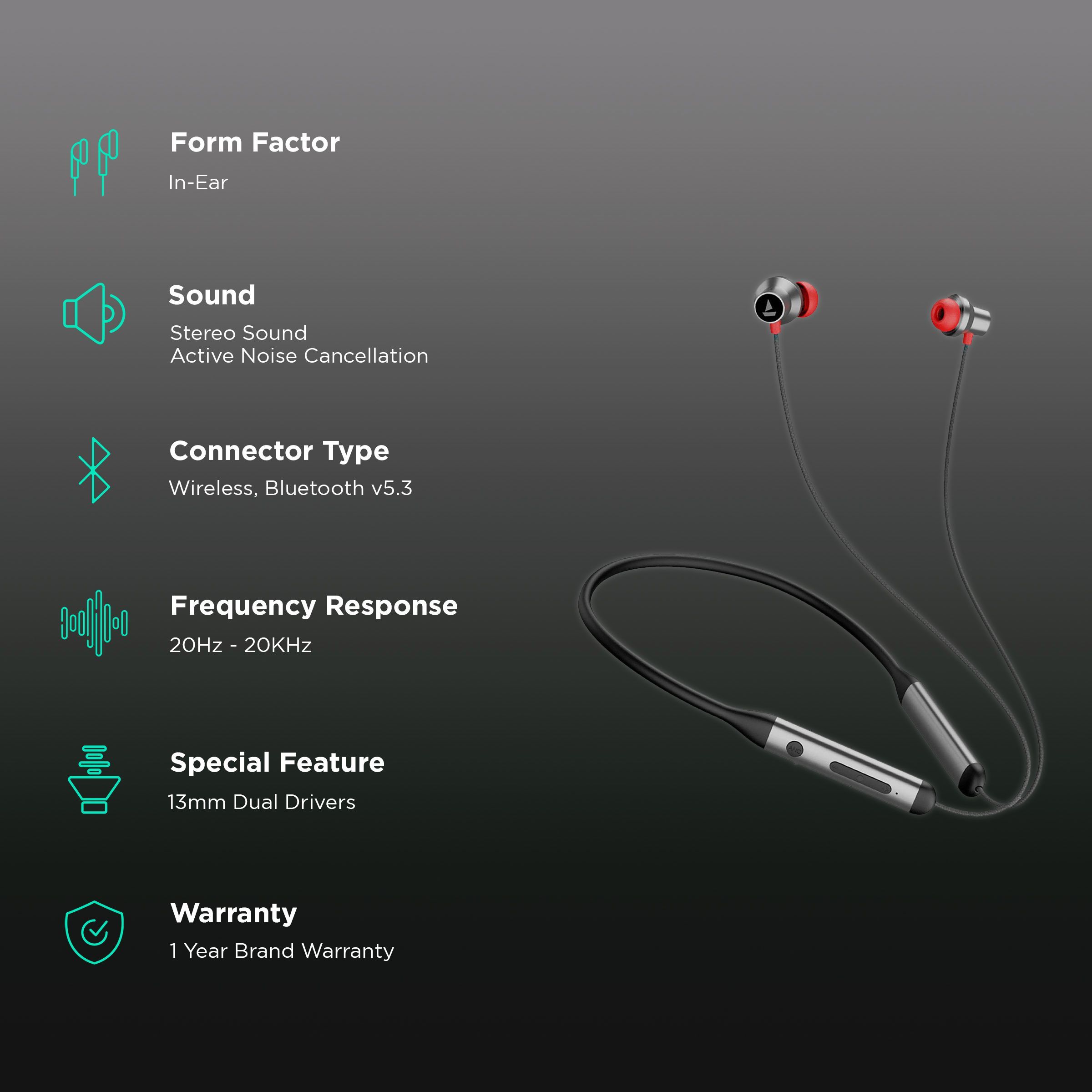 boAt Rockerz 333 Neckband with Active Noise Cancellation (IPX4 Water Resistance, Sweatproof, DIRAC Opteo Technology, Stellar Black)_2