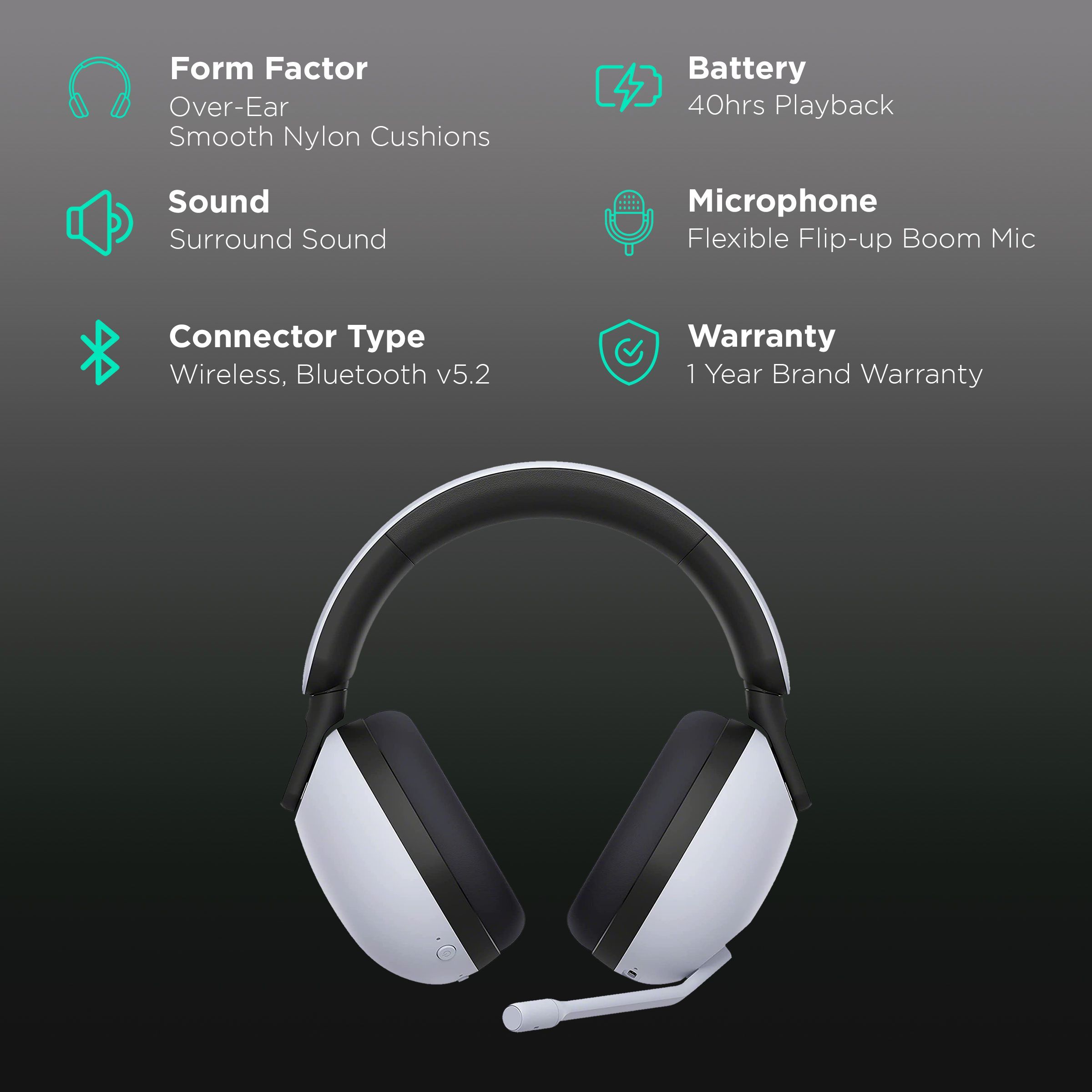 SONY INZONE H7 WH-G700 Bluetooth Gaming Headphone (360 Spatial Sound, Over Ear, White) SONY INZONE H7 WH-G700 Bluetooth Gaming Headphone (360 Spatial Sound, Over Ear, White)_2