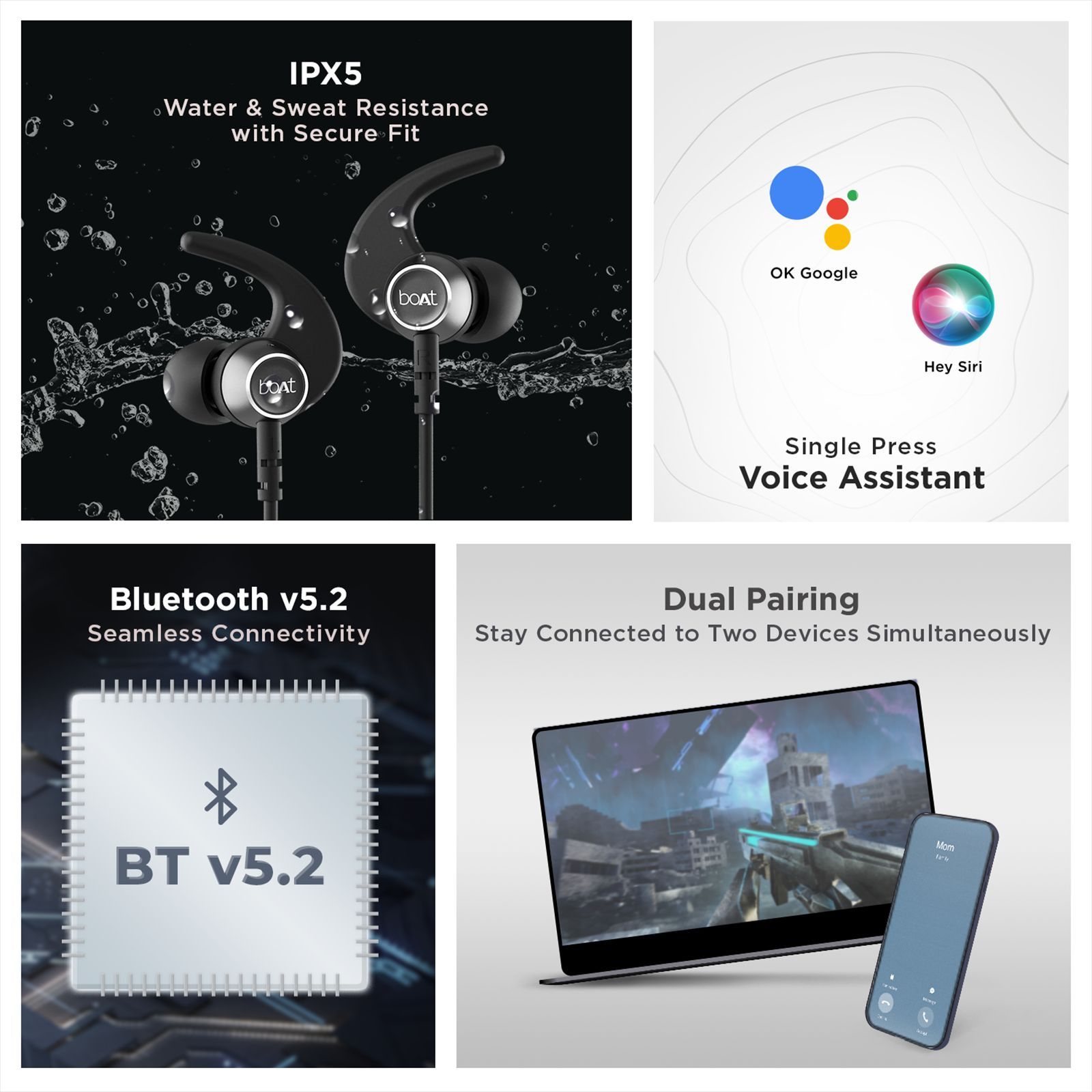 boAt Rockerz 238 Pro Neckband with Environmental Noise Cancellation (IPX5 Water Resistant, Fast Charging, Active Black) boAt Rockerz 238 Pro Neckband with Environmental Noise Cancellation (IPX5 Water Resistant, Fast Charging, Active Black)_4