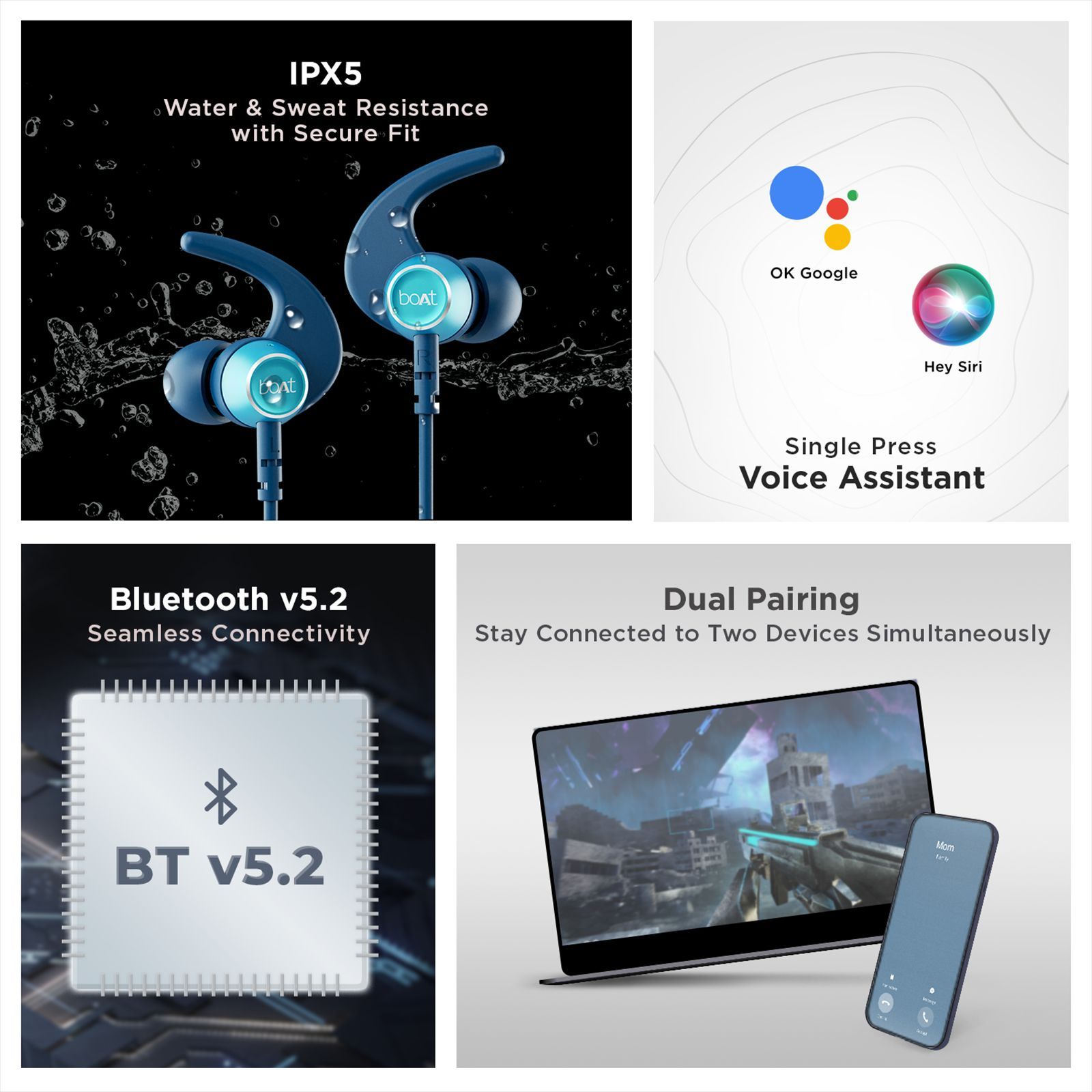 boAt Rockerz 238 Pro Neckband (IPX5 Water Resistant, Fast Charging, Furious Blue)_4