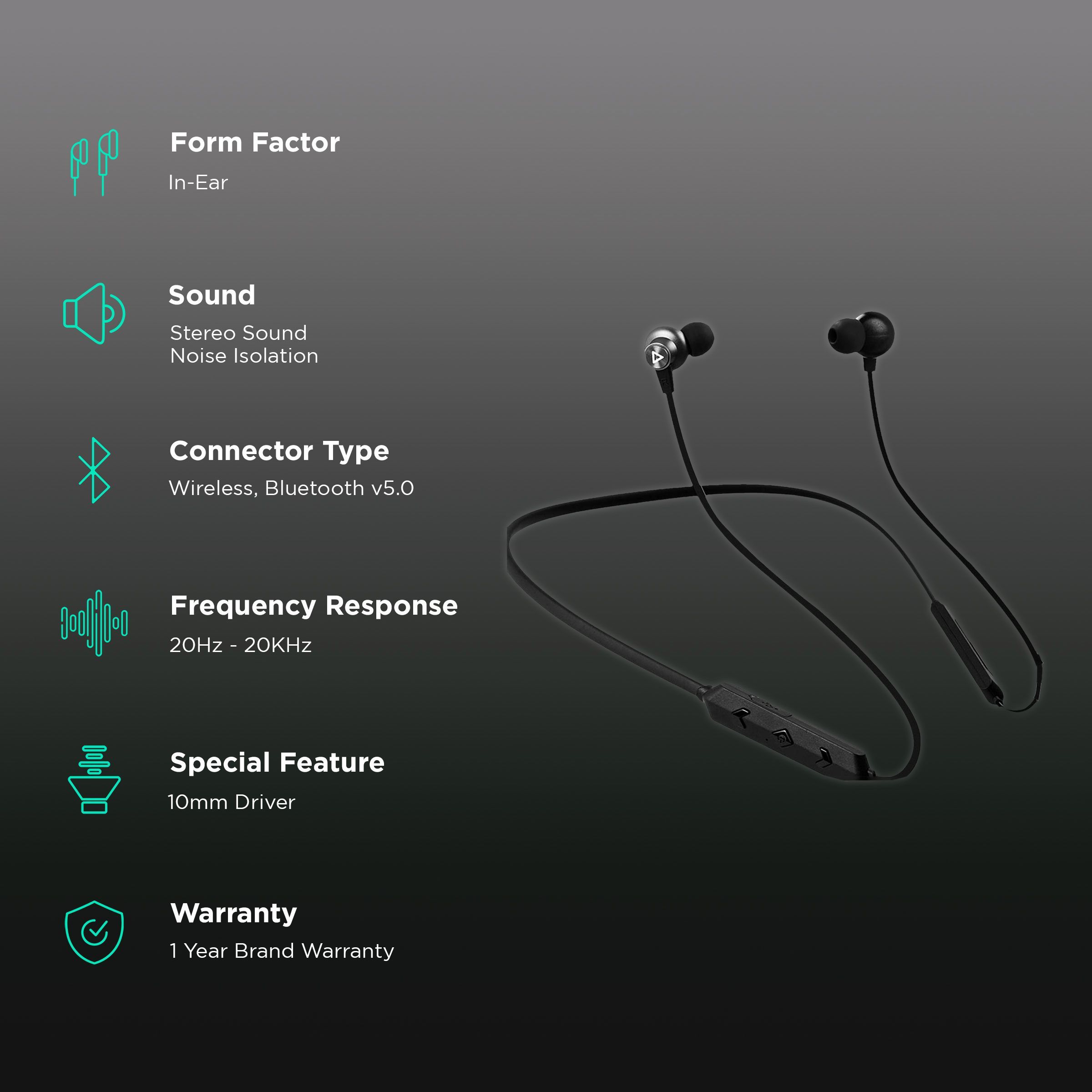 Hungama HiLife Jump 101 Neckband with Noise Isolation (IPX4 Sweat Resistant, Upto 12 Hours Playback, Black)_2