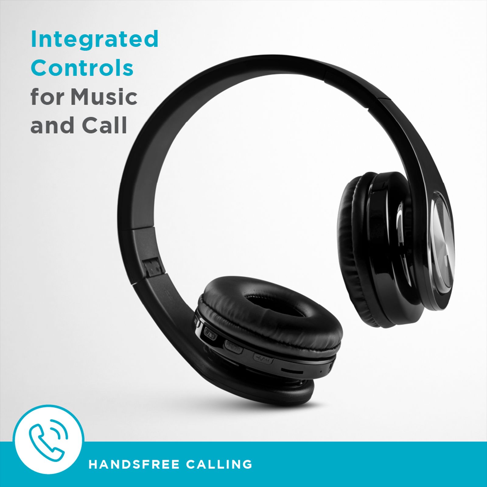 urbn Thump 300 Bluetooth Headphone with Mic (Upto16 Hours Playtime, On Ear, Black)_5