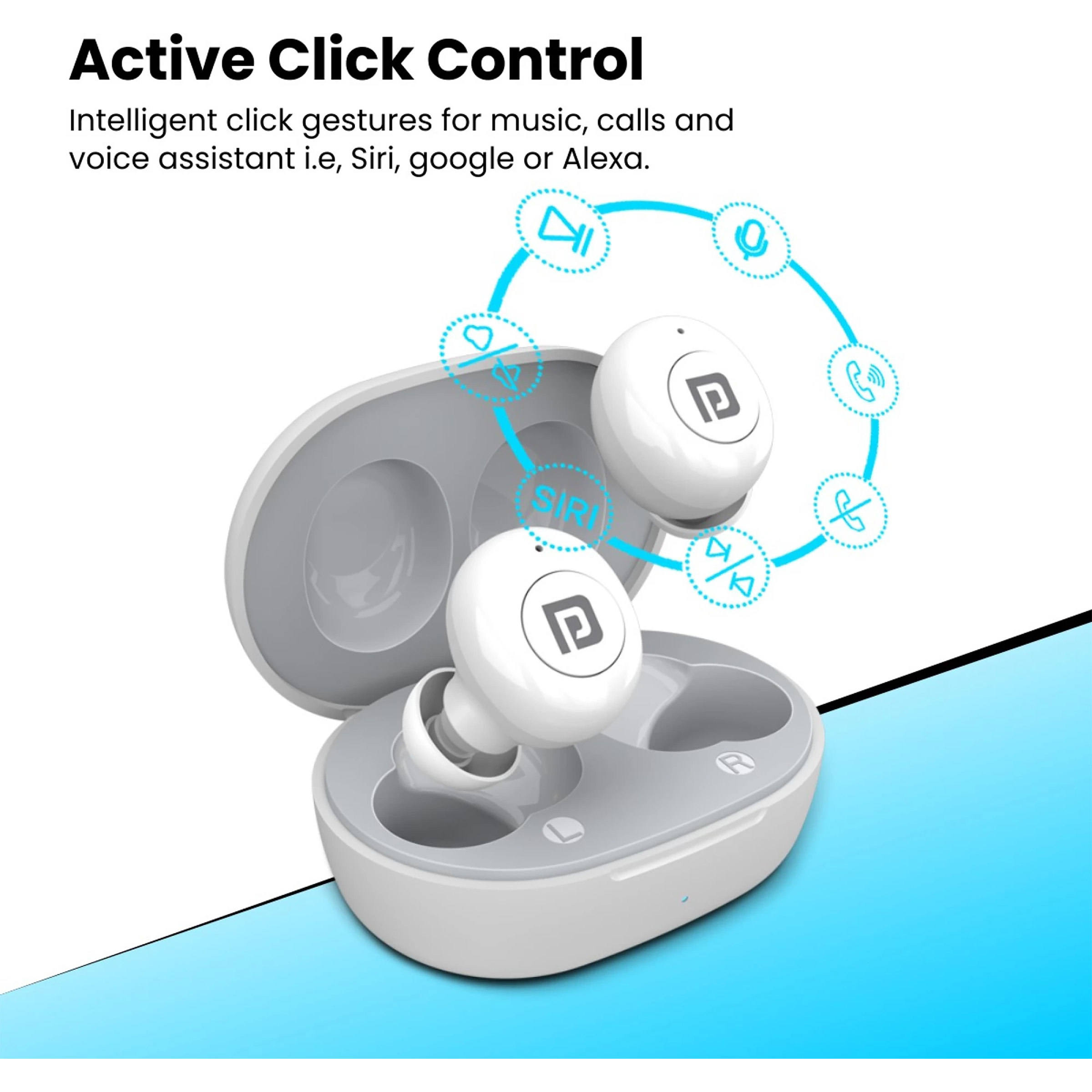 PORTRONICS Harmonics Twins S3 POR 1651 TWS Earbuds (IPX4 Water Resistant, Up to 20 Hours Playtime, White) PORTRONICS Harmonics Twins S3 POR 1651 TWS Earbuds (IPX4 Water Resistant, Up to 20 Hours Playtime, White)_9