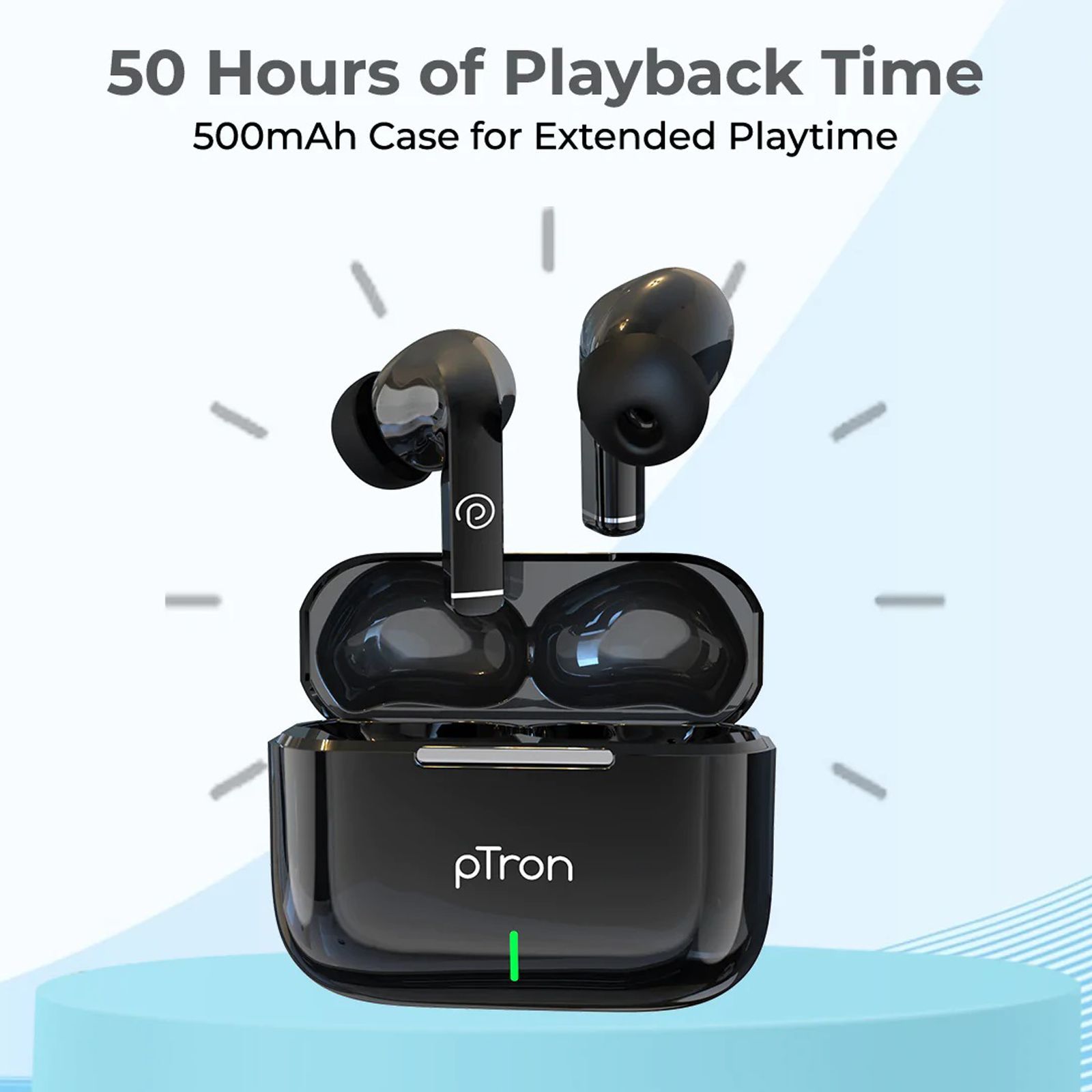 pTron Basspods P81 Pro TWS Earbuds with Environmental Noise Cancellation (IPX4 Water Resistant, Deep Bass, Black)_7