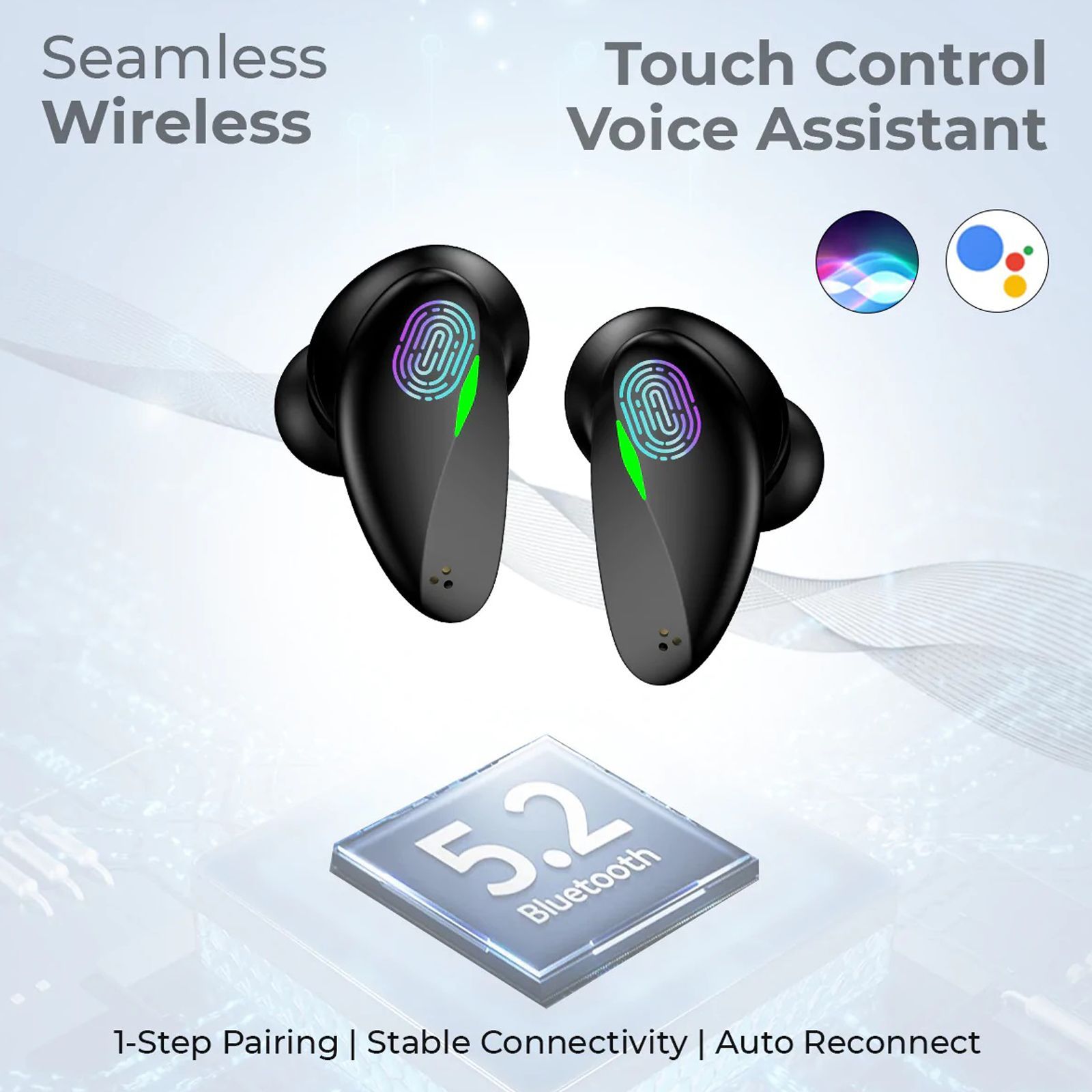 pTron Bassbuds B21 140318544 TWS Earbuds (IPX4 Water Resistant, Fast Charging, Black)_5