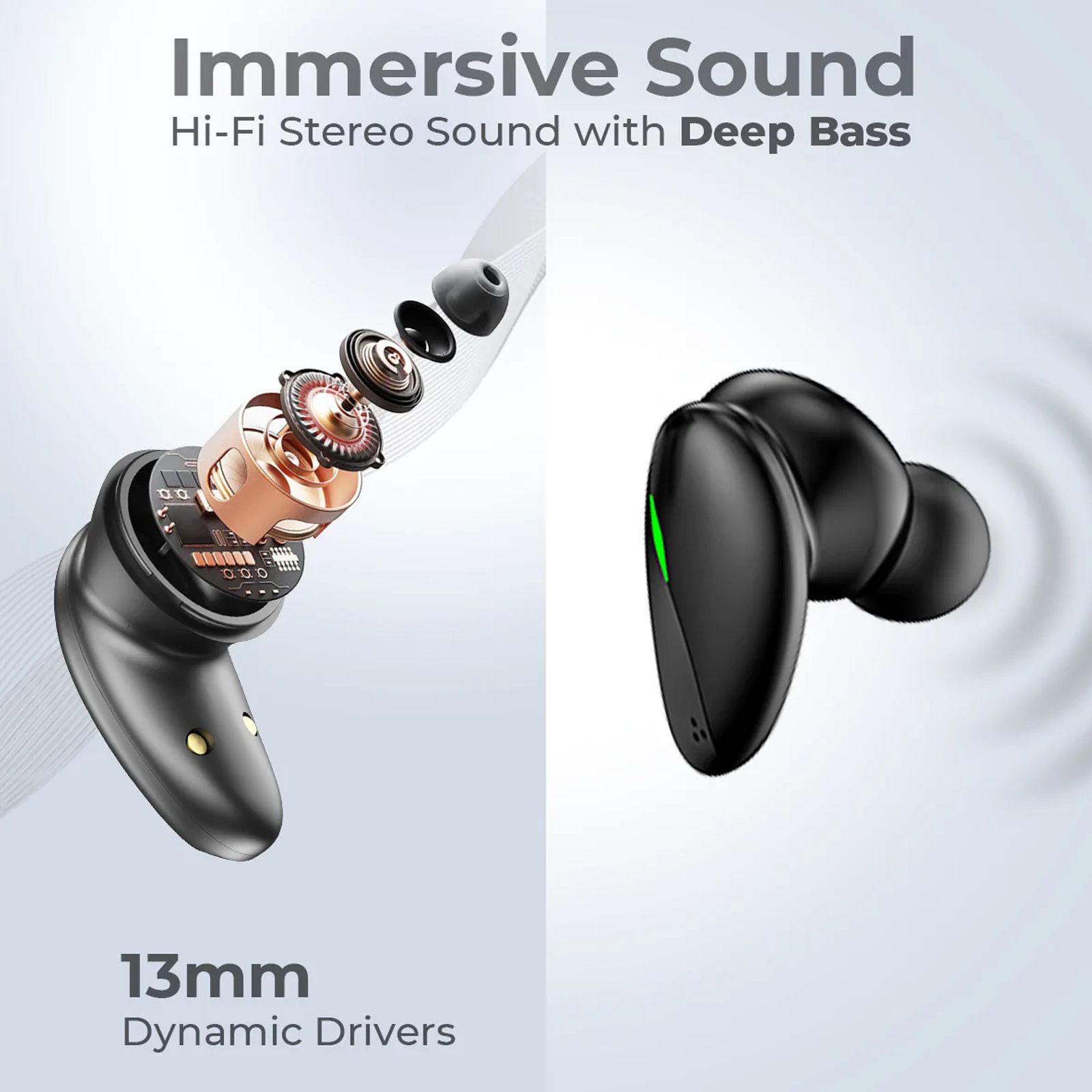 pTron Bassbuds B21 140318544 TWS Earbuds (IPX4 Water Resistant, Fast Charging, Black)_8