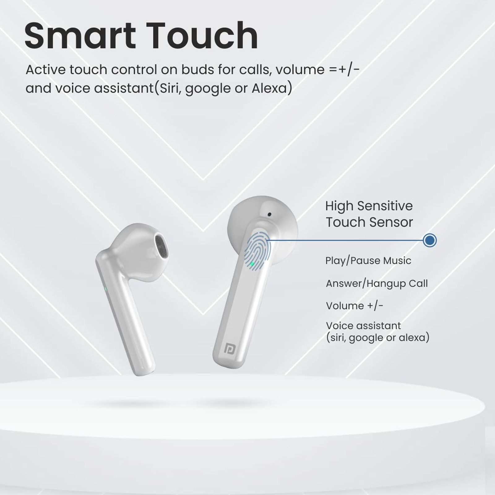 PORTRONICS Harmonics Twins 25 POR 1700 TWS Earbuds with Environmental Noise Cancellation (IP54 Water Resistant, Fast Charging, White)_12