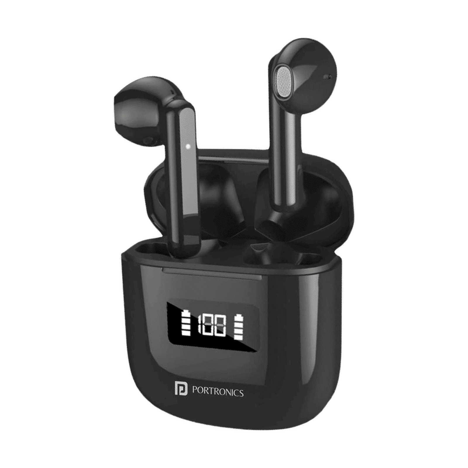 PORTRONICS Harmonics Twins 26 POR 1701 TWS Earbuds with Environmental Noise Cancellation (IP54 Water Resistant, 13mm Driver, Black)_1