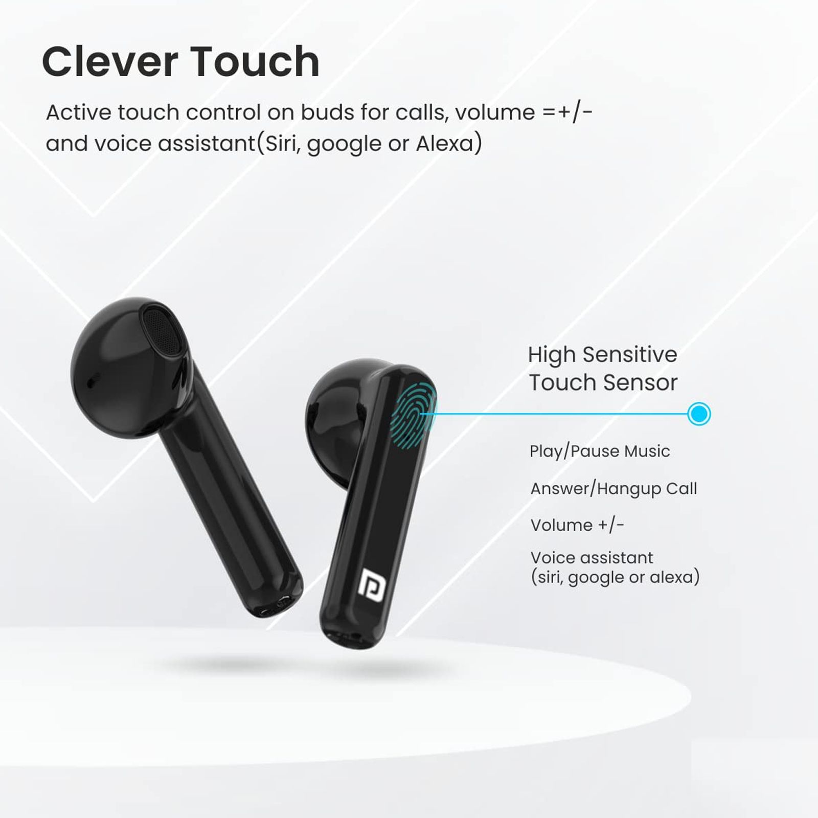 PORTRONICS Harmonics Twins 26 POR 1701 TWS Earbuds with Environmental Noise Cancellation (IP54 Water Resistant, 13mm Driver, Black)_7