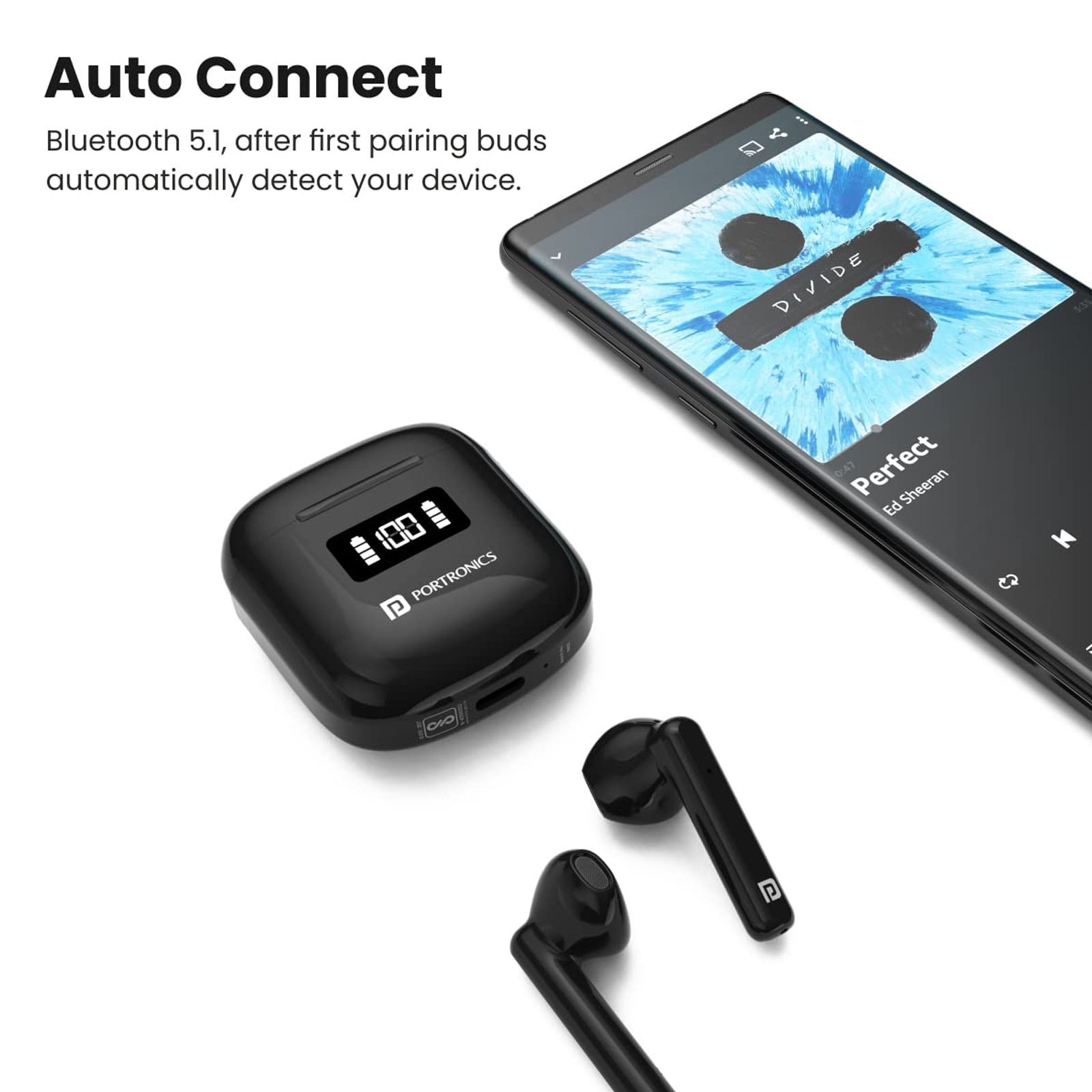 PORTRONICS Harmonics Twins 26 POR 1701 TWS Earbuds with Environmental Noise Cancellation (IP54 Water Resistant, 13mm Driver, Black)_9