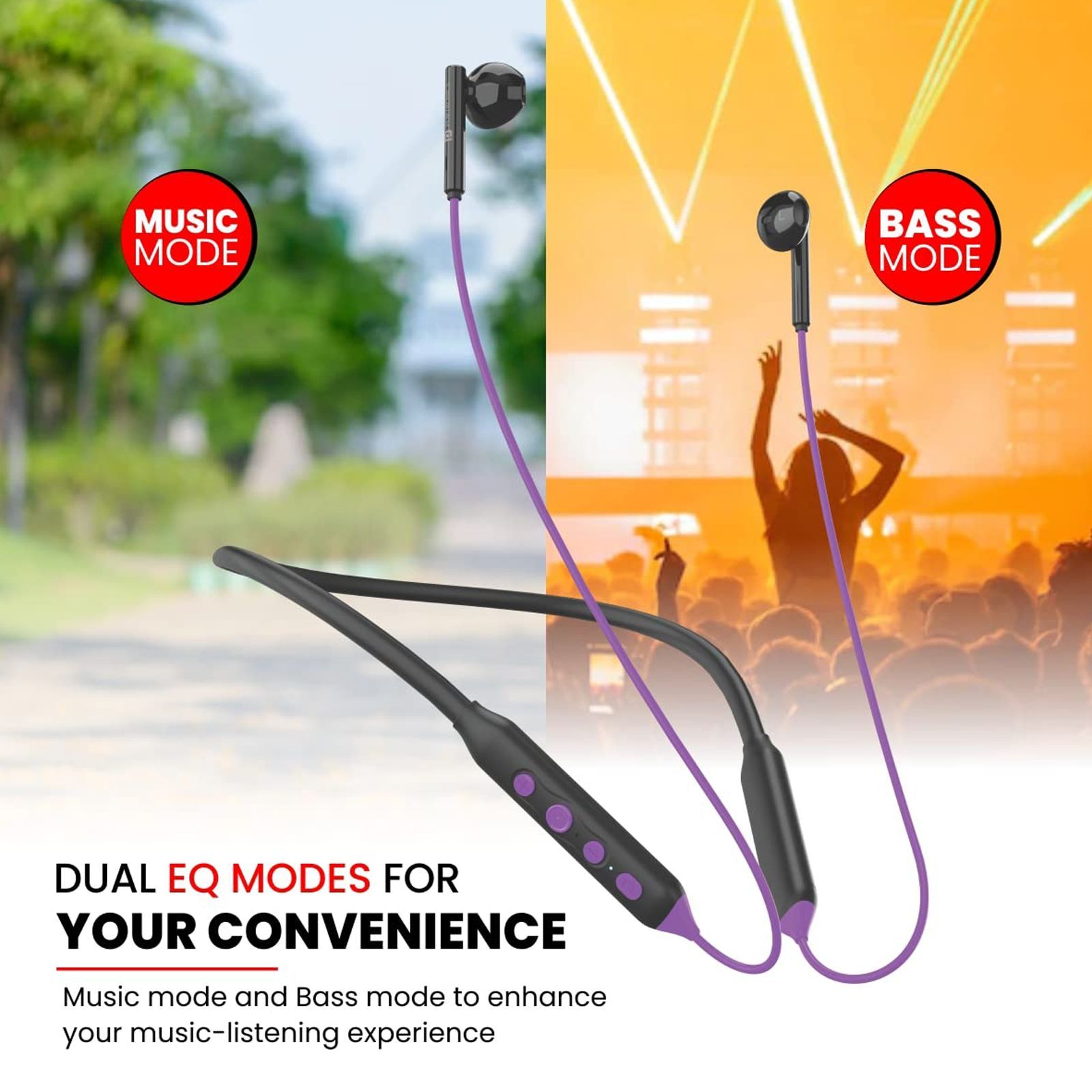 PORTRONICS Harmonics Z5 POR 1777 Neckband (Up to 33 Hours Playback, Purple)_3