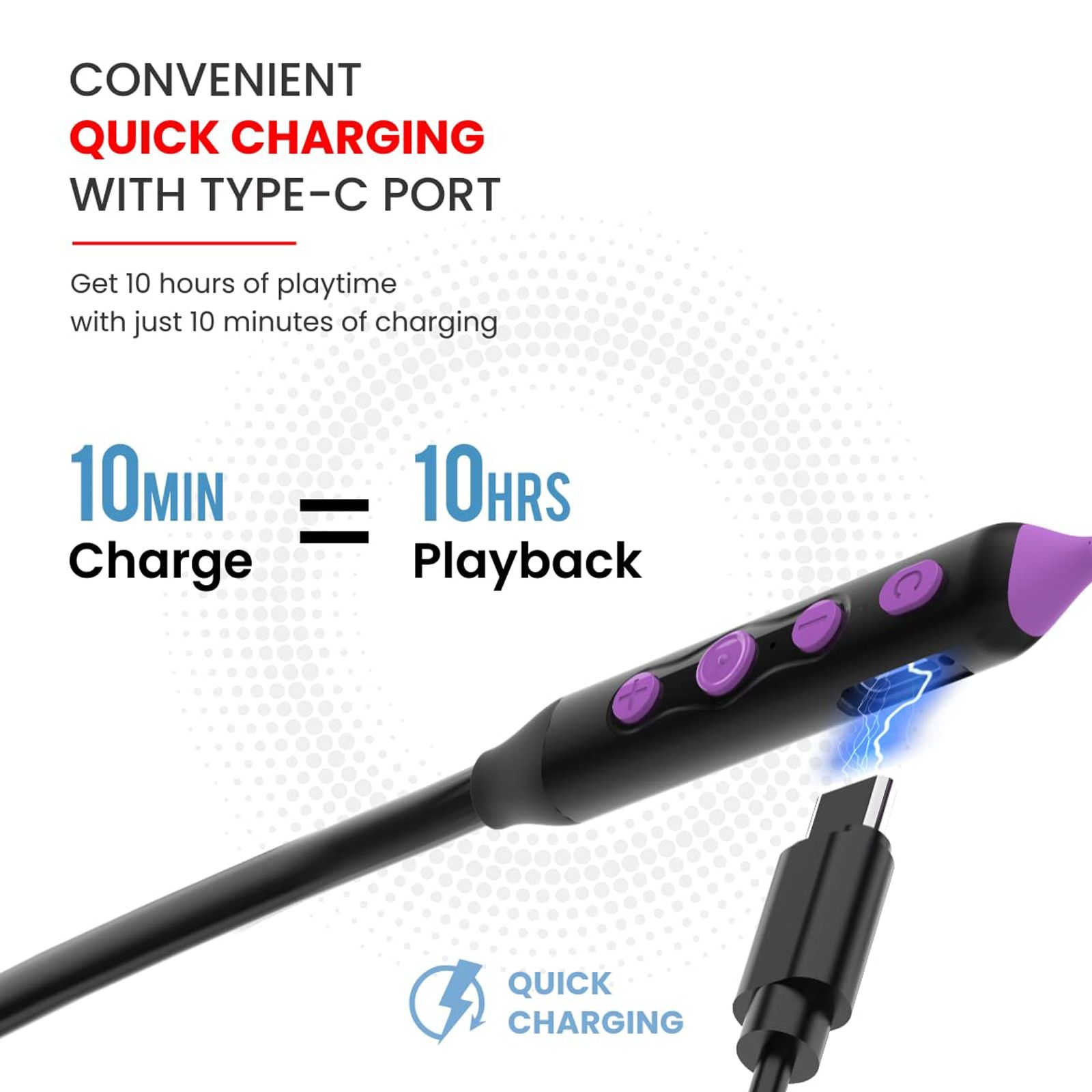 PORTRONICS Harmonics Z5 POR 1777 Neckband (Up to 33 Hours Playback, Purple)_7