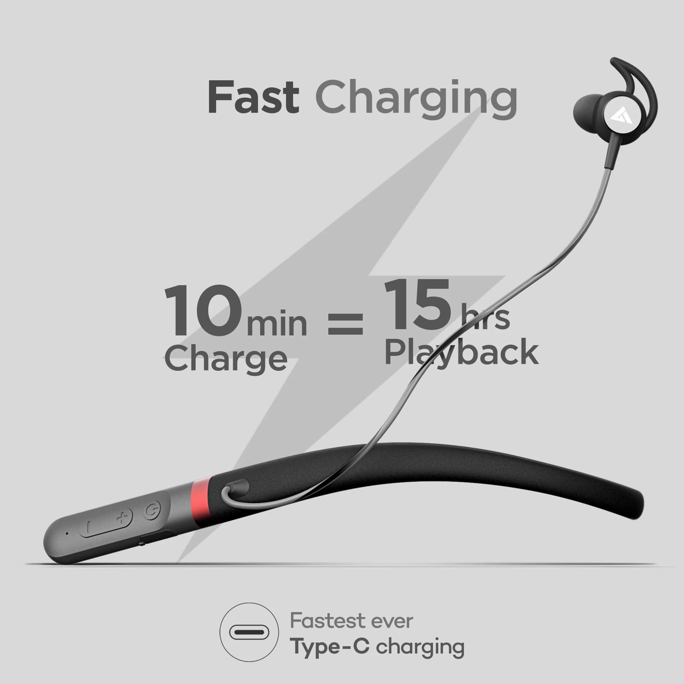 GOBOULT ProBass Fcharge Neckband with Environmental Noise Cancellation (IPX5 Water Resistant, Upto 40 Hours Playback, Black)_10