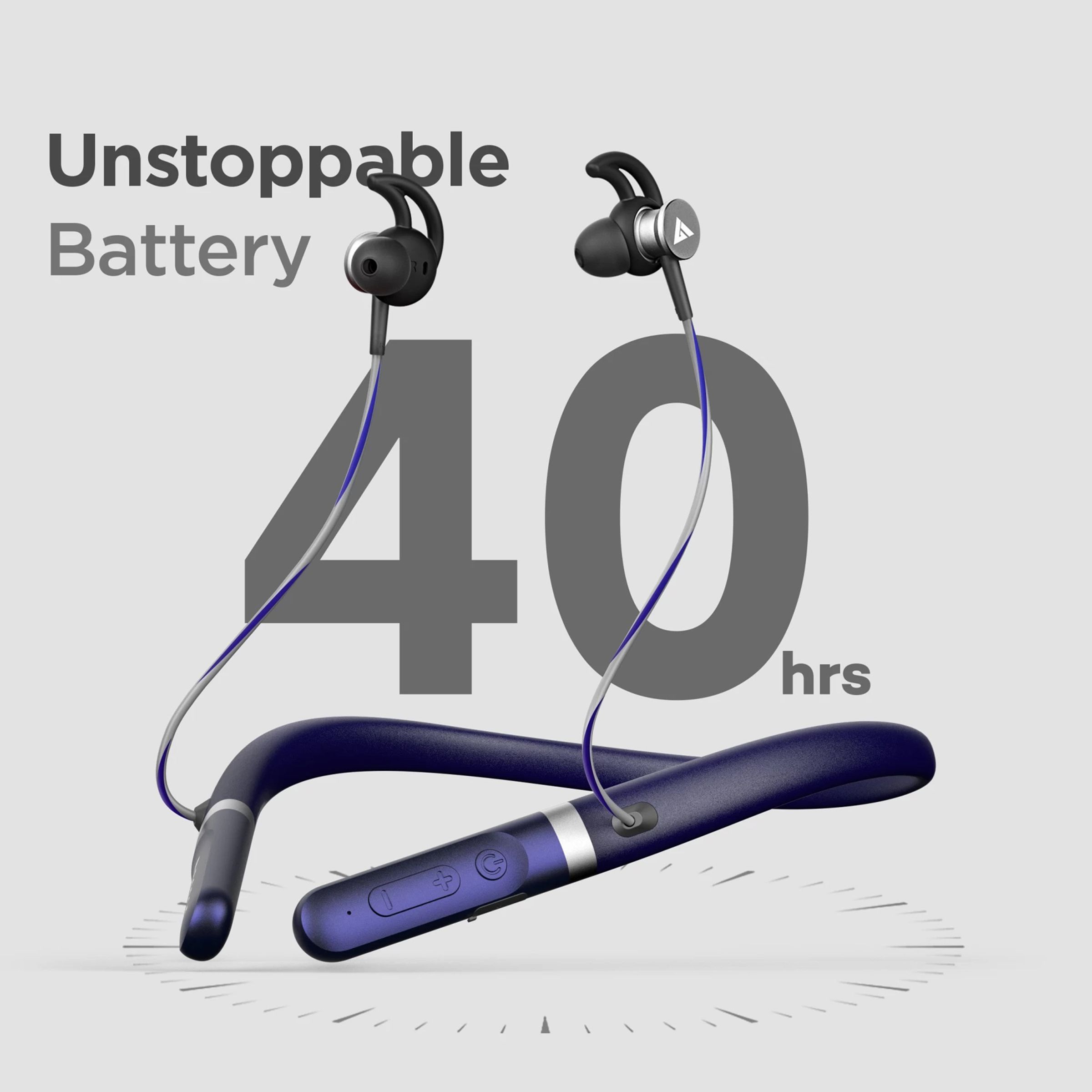 GOBOULT ProBass Fcharge Neckband with Environmental Noise Cancellation (IPX5 Water Resistant, Upto 40 Hours Playback, Blue)_4