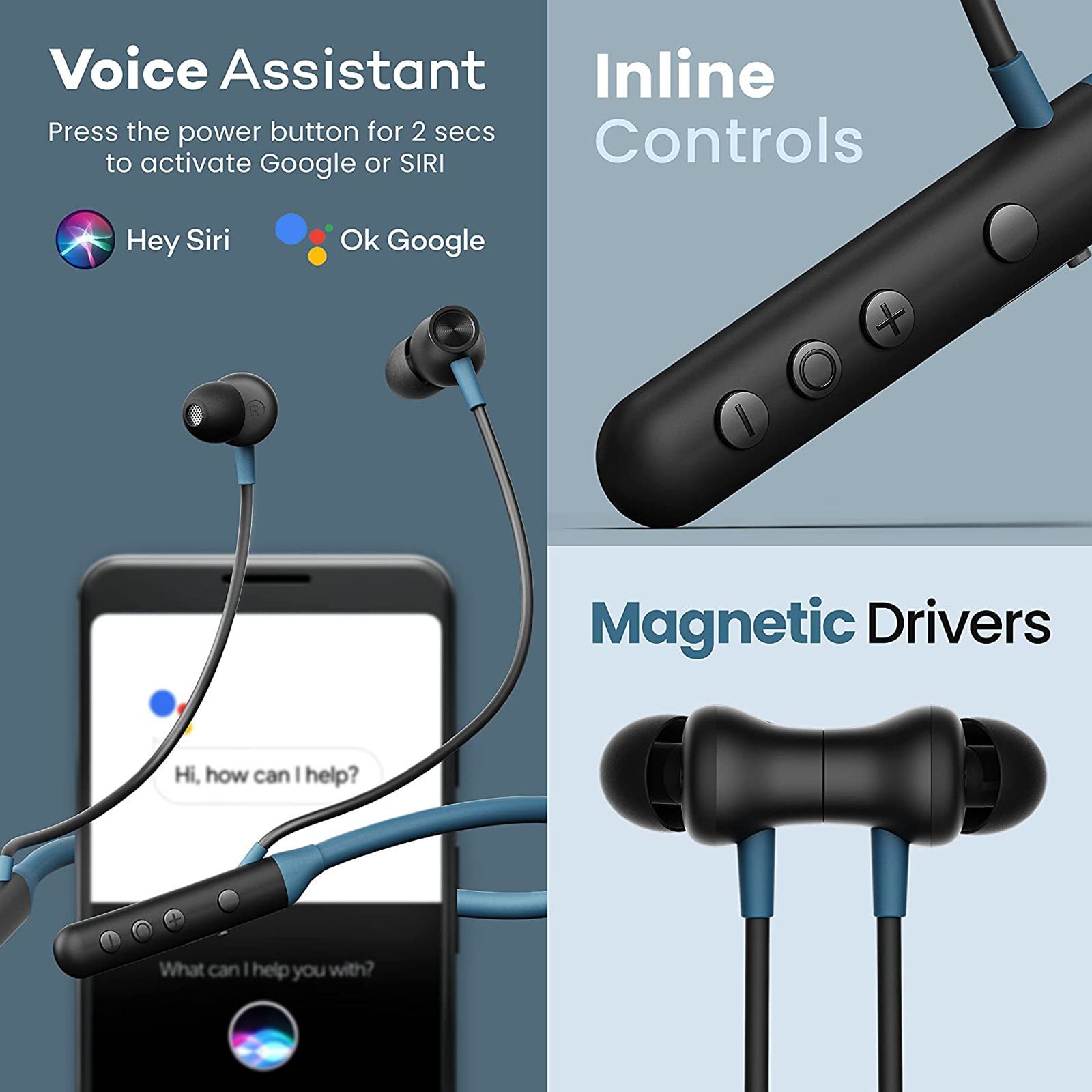 GOBOULT ProBass YCharge Neckband (IPX5 Water Resistant, Upto 12 Hours Playback, Blue)_8