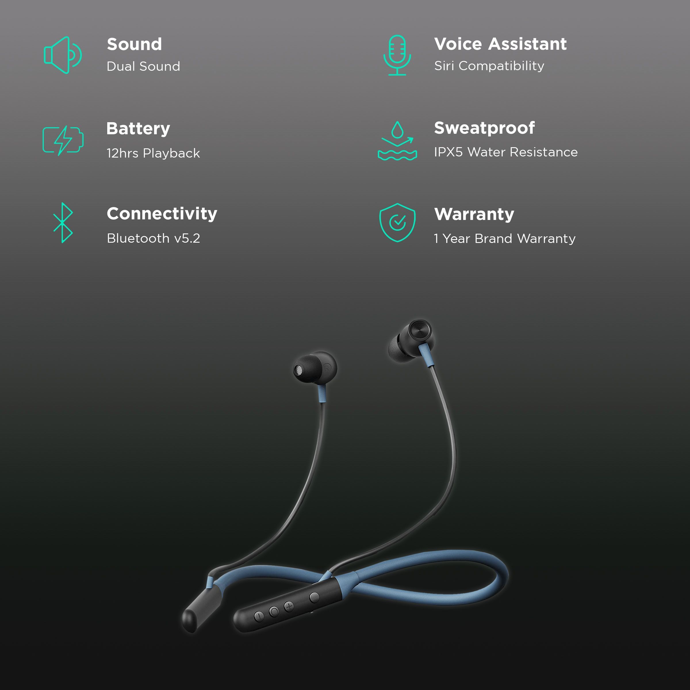 GOBOULT ProBass YCharge Neckband (IPX5 Water Resistant, Upto 12 Hours Playback, Blue)_2