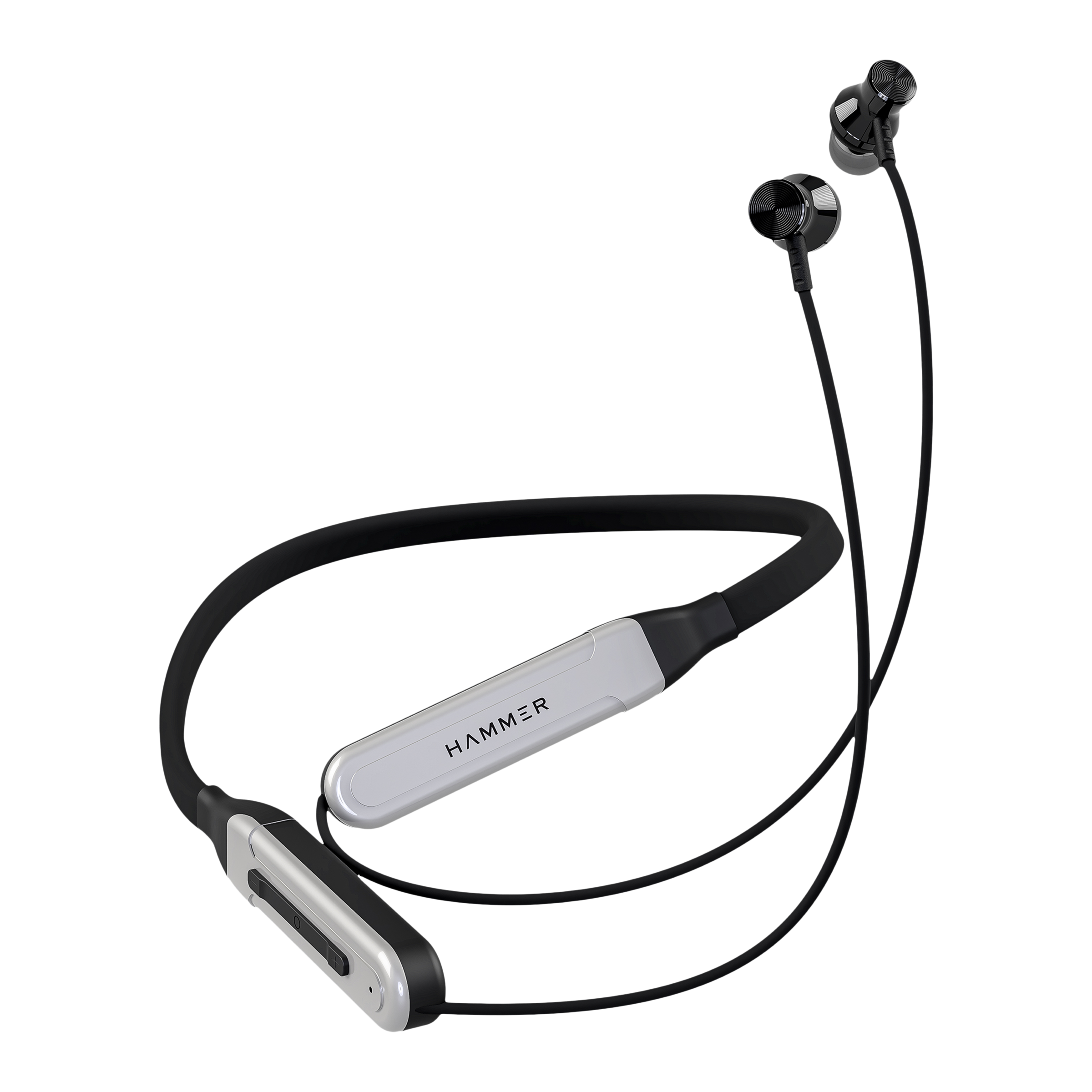 HAMMER S Neckband (IPX4 Water Resistant, Upto 30 Hours Playback, Silver)_1