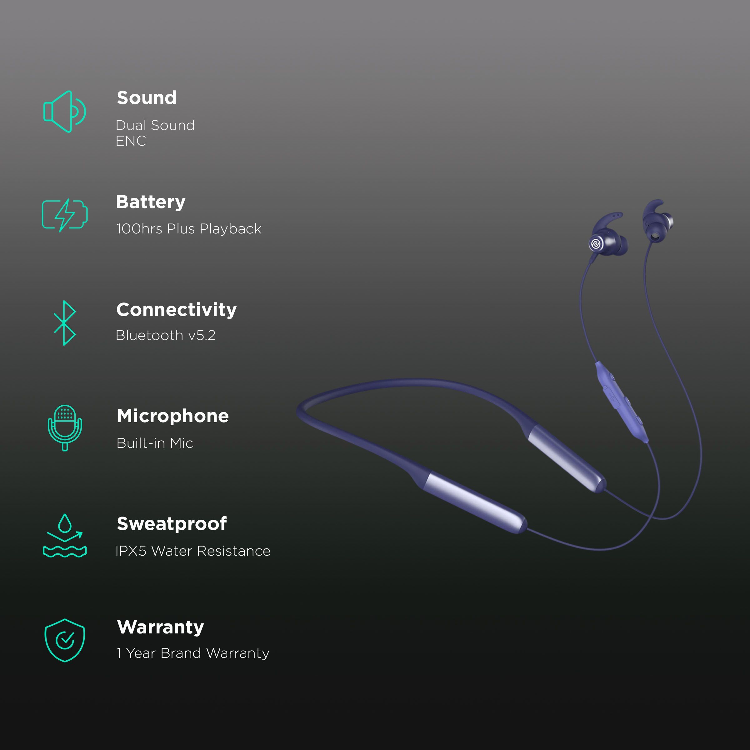 noise Xtreme Neckband with Environmental Sound Reduction (IPX5 Water Resistance, Hyper Sync Technology, Blazing Purple)_2