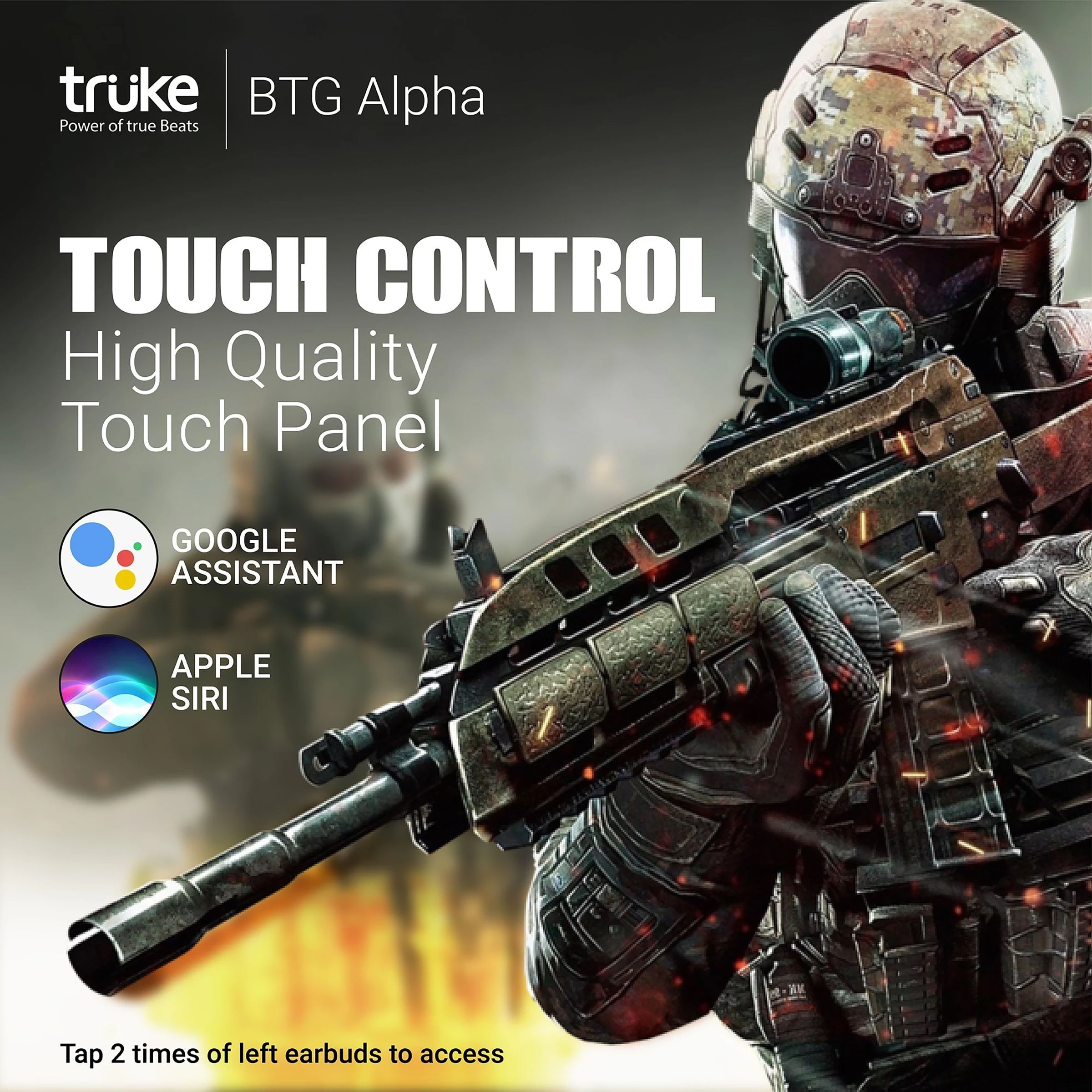 truke BTG Alpha TWS Earbuds with Environmental Noise Cancellation (Water Resistant, 40ms Low Latency Gaming, Black)_4