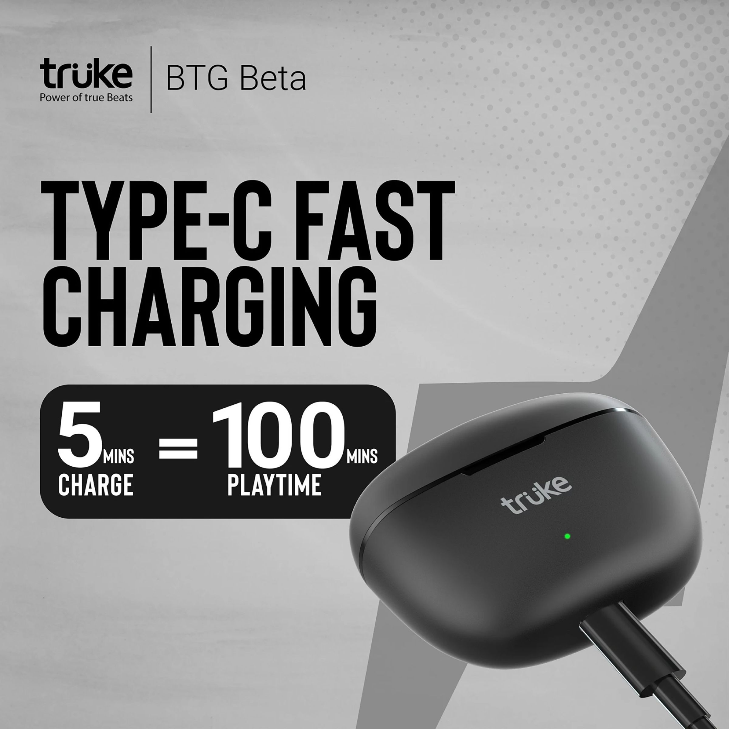 truke BTG Beta B131 TWS Earbuds with Environmental Noise Cancellation (IPX4 Water Resistant, 40ms Ultra Low Latency, Black)_9