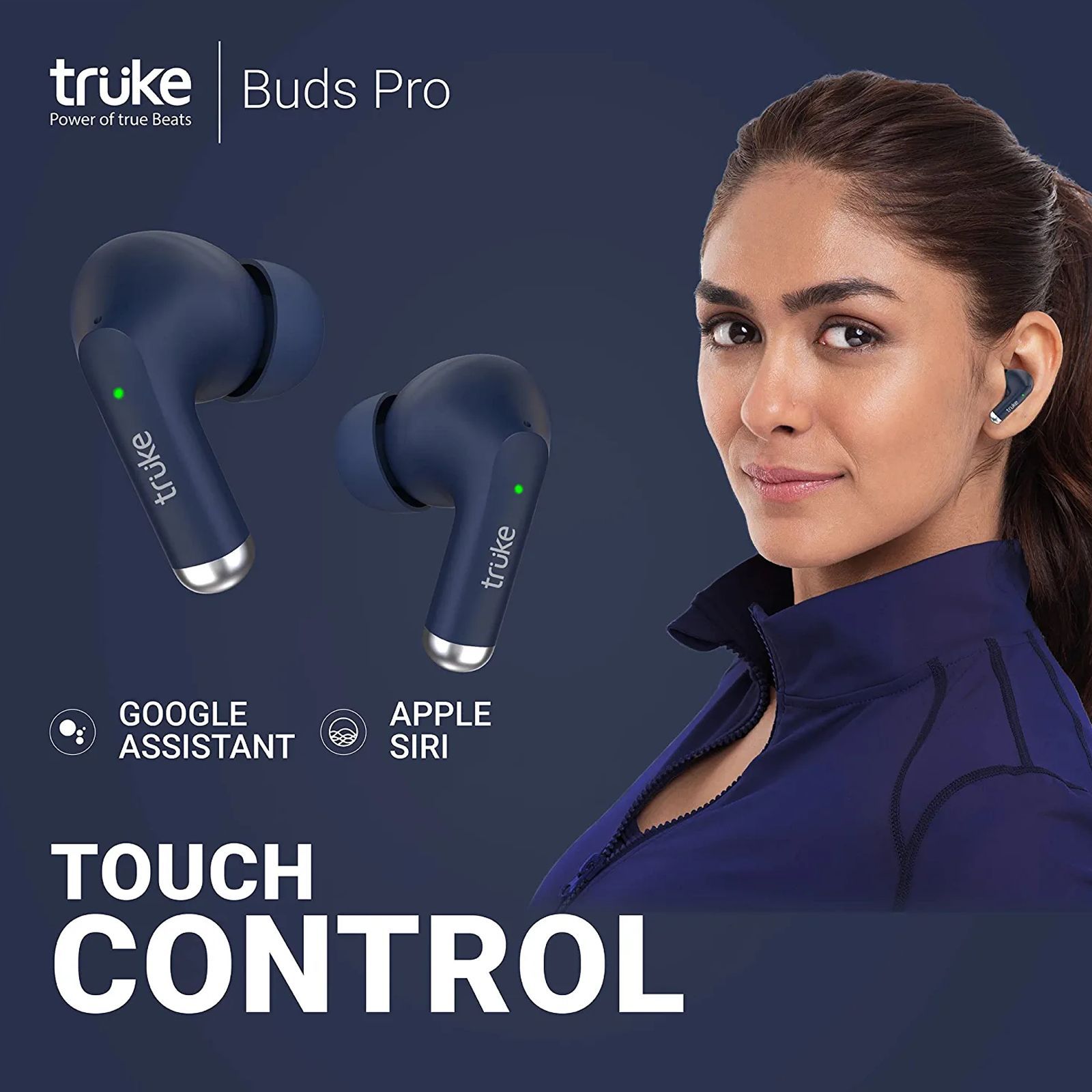 truke Buds Pro F60 TWS Earbuds with Hybrid Active Noise Cancellation (IPX4 Water Resistant, 50ms Ultra Low Latency, Blue)_6