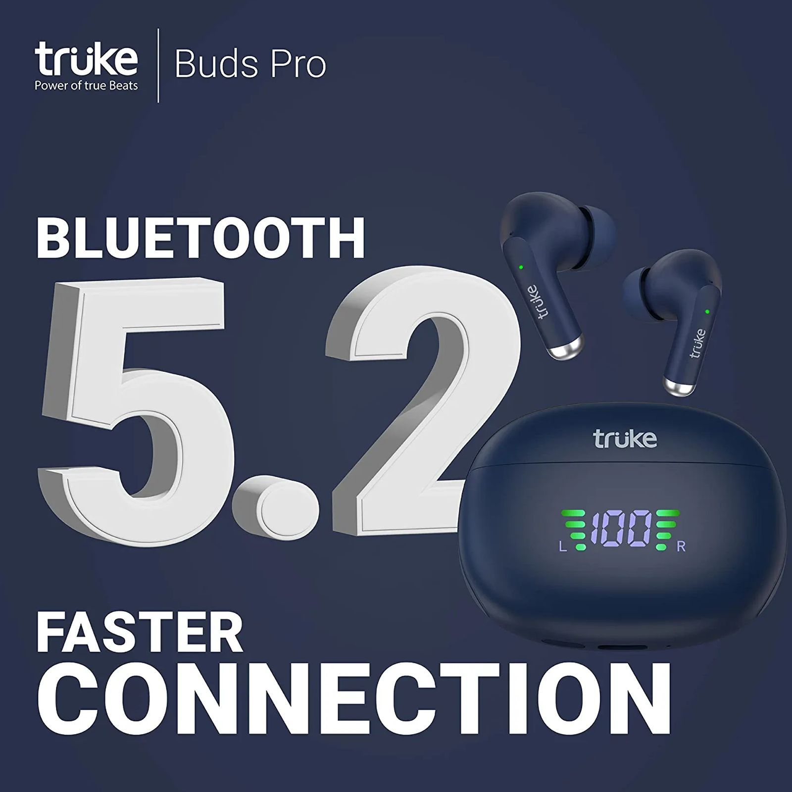 truke Buds Pro F60 TWS Earbuds with Hybrid Active Noise Cancellation (IPX4 Water Resistant, 50ms Ultra Low Latency, Blue)_10