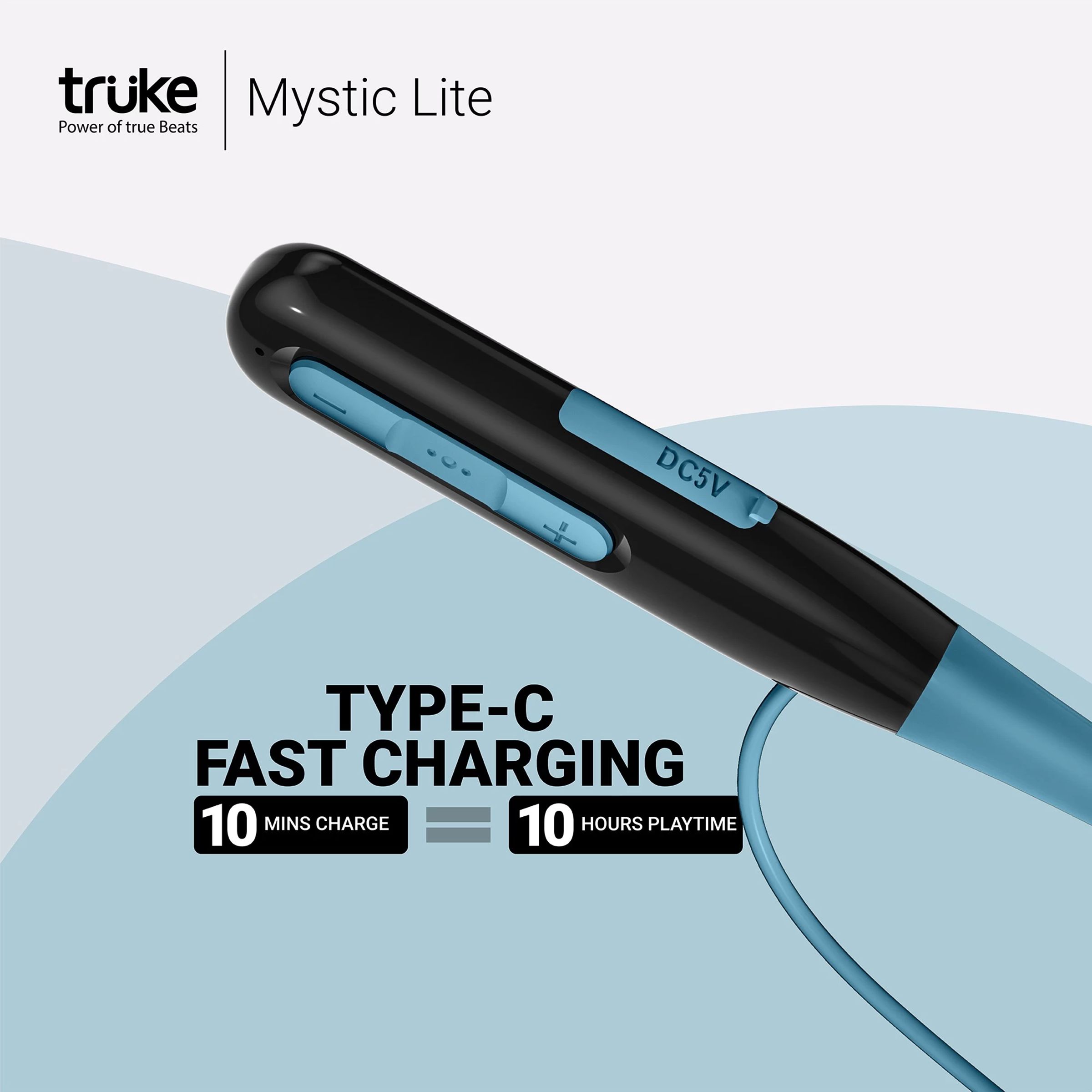 truke Yoga Mystic Lite YB-22 Neckband with Environmental Noise Cancellation (IPX4 Water Resistant, 40ms Ultra Low Latency Gaming Mode, Blue) truke Yoga Mystic Lite YB-22 Neckband with Environmental Noise Cancellation (IPX4 Water Resistant, 40ms Ultra Low Latency Gaming Mode, Blue)_7