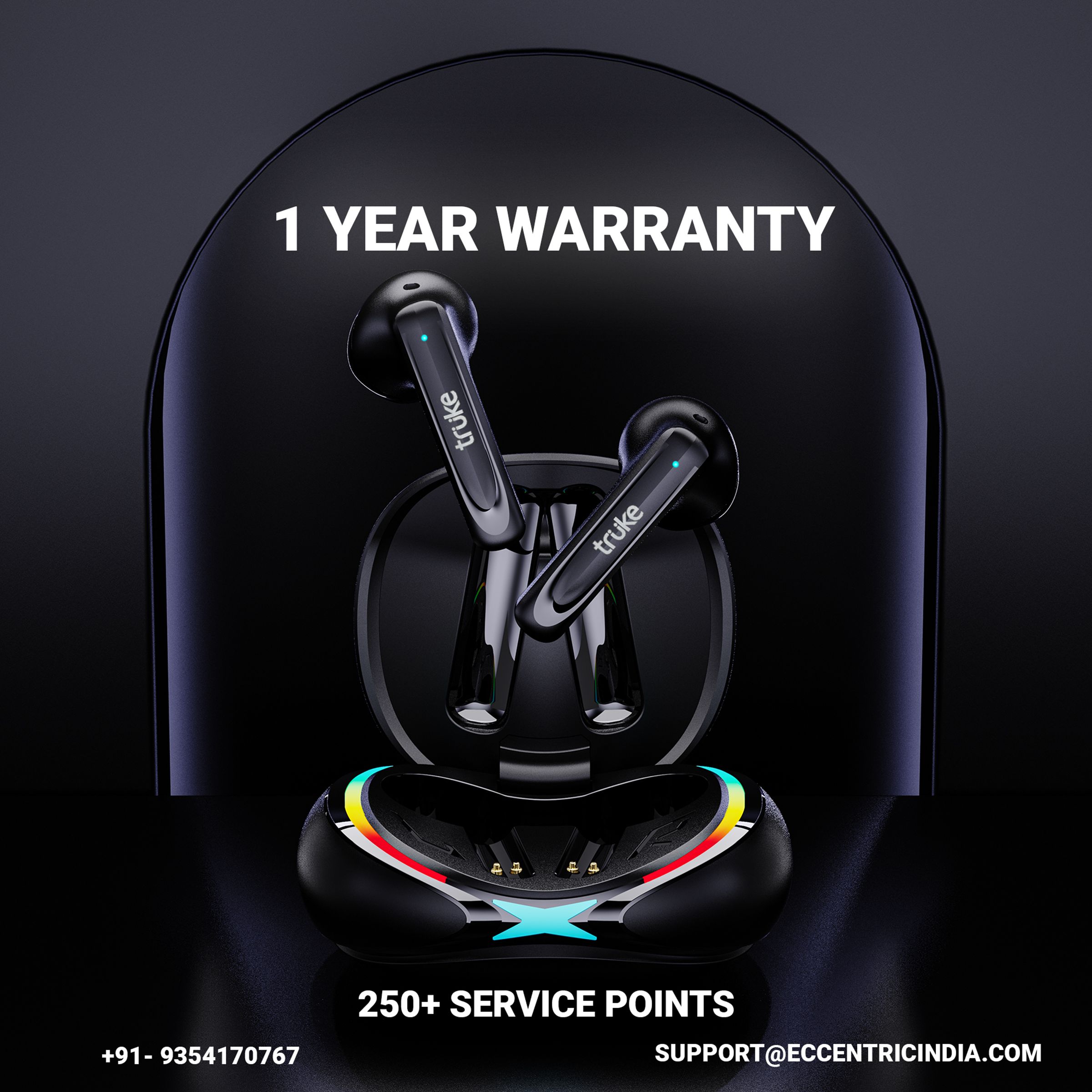 truke BTGX1 F111 TWS Earbuds with Environmental Noise Cancellation (IPX4 Water Resistance, 10hrs Playtime Single Charge, Black) truke BTGX1 F111 TWS Earbuds with Environmental Noise Cancellation (IPX4 Water Resistance, 10hrs Playtime Single Charge, Black)_3